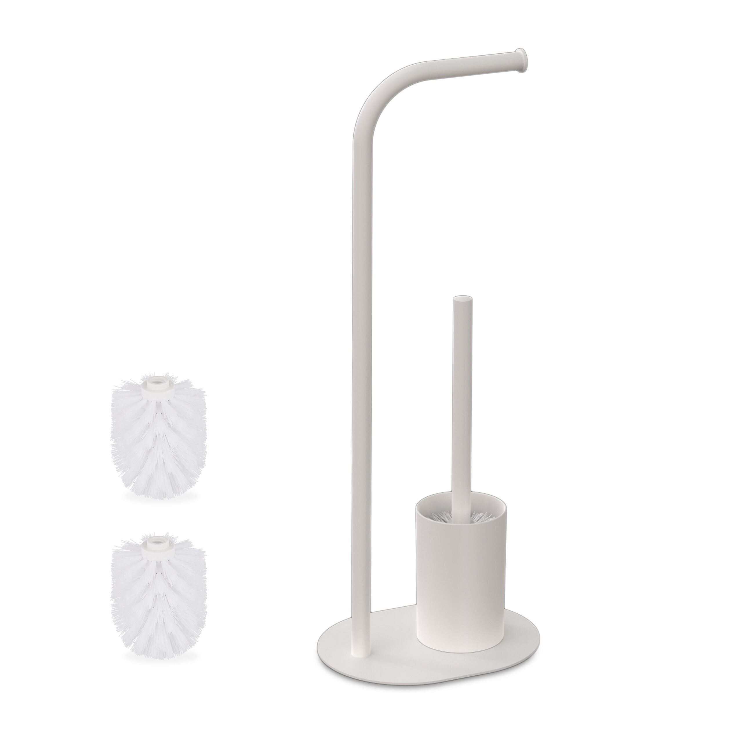 relaxdays WC-Garnitur Weiße WC-Garnitur aus Metall günstig online kaufen