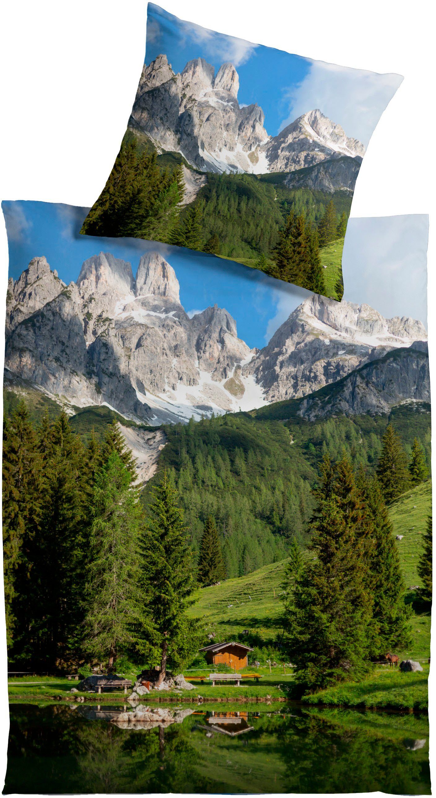 KiNZLER Постельное белье Panorama, Satin, 2 teilig, aus Baumwoll-Satin