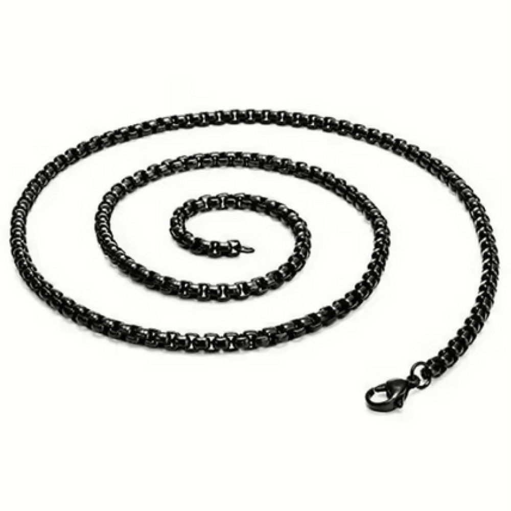 Ware aus aller Welt Edelstahlkette Venezianerkette 2,5mm Goldfarben Edelstahlfarben Schwarz 45 50 55 60cm (1-tlg), Hochwertiger Edelstahl: Robust, langlebig und farbbeständig