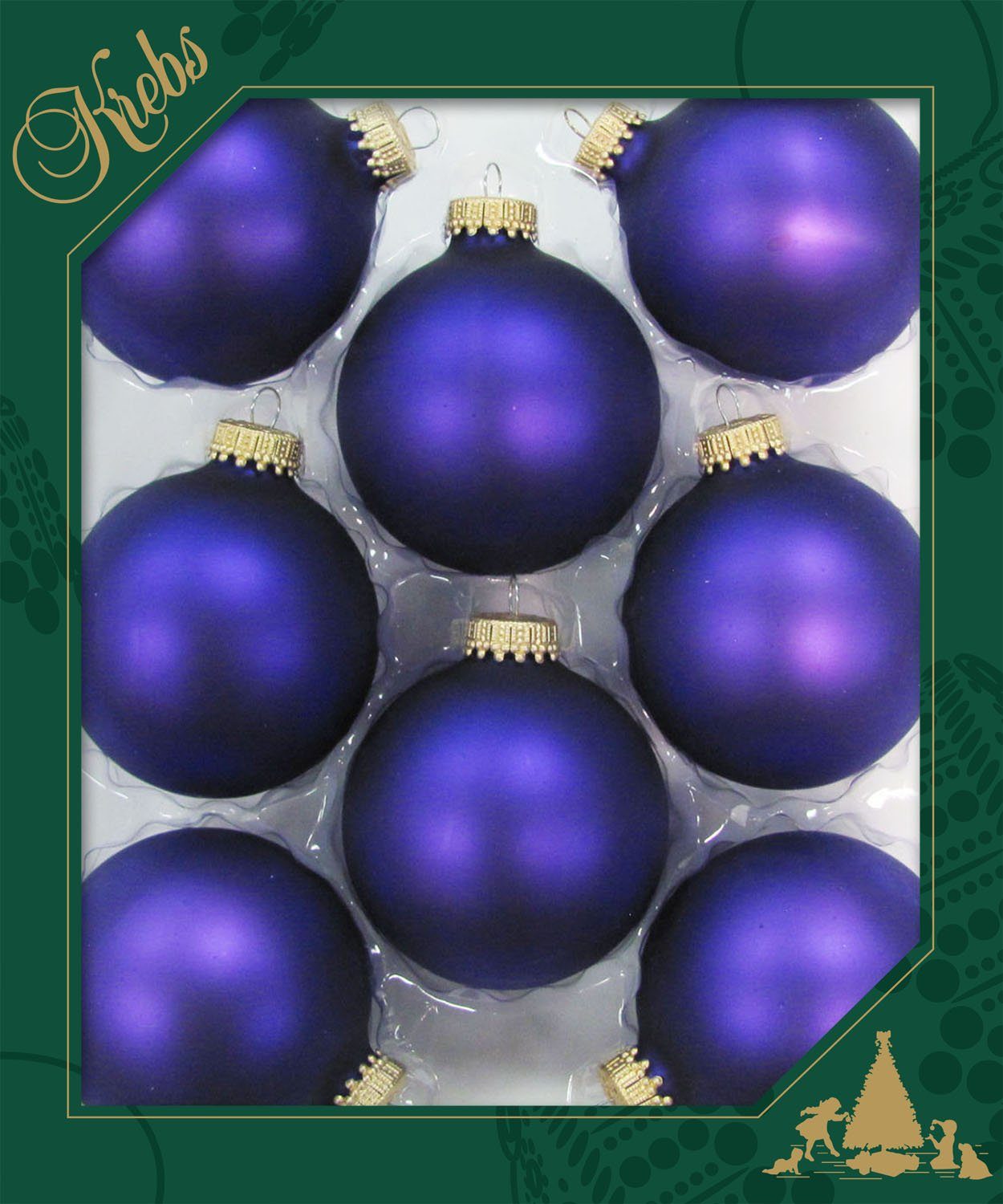Krebs Glas Lauscha Weihnachtsbaumkugel CBK70273, Weihnachtsdeko, Christbaumschmuck, Christbaumkugeln Glas (8 St)