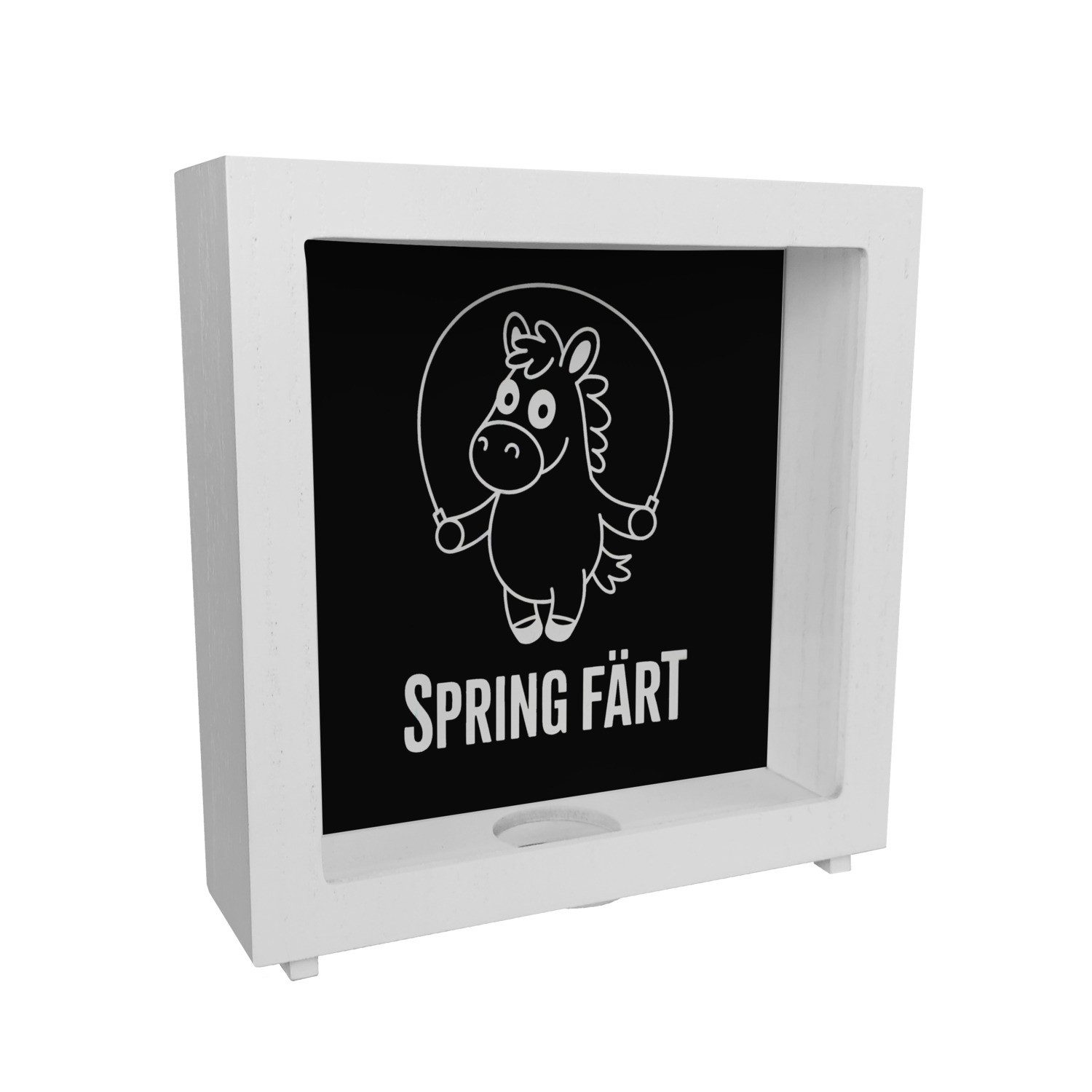 speecheese Spardose Spring Färt Rahmen Spardose aus Holz Pferd mt Springseil Cartoon