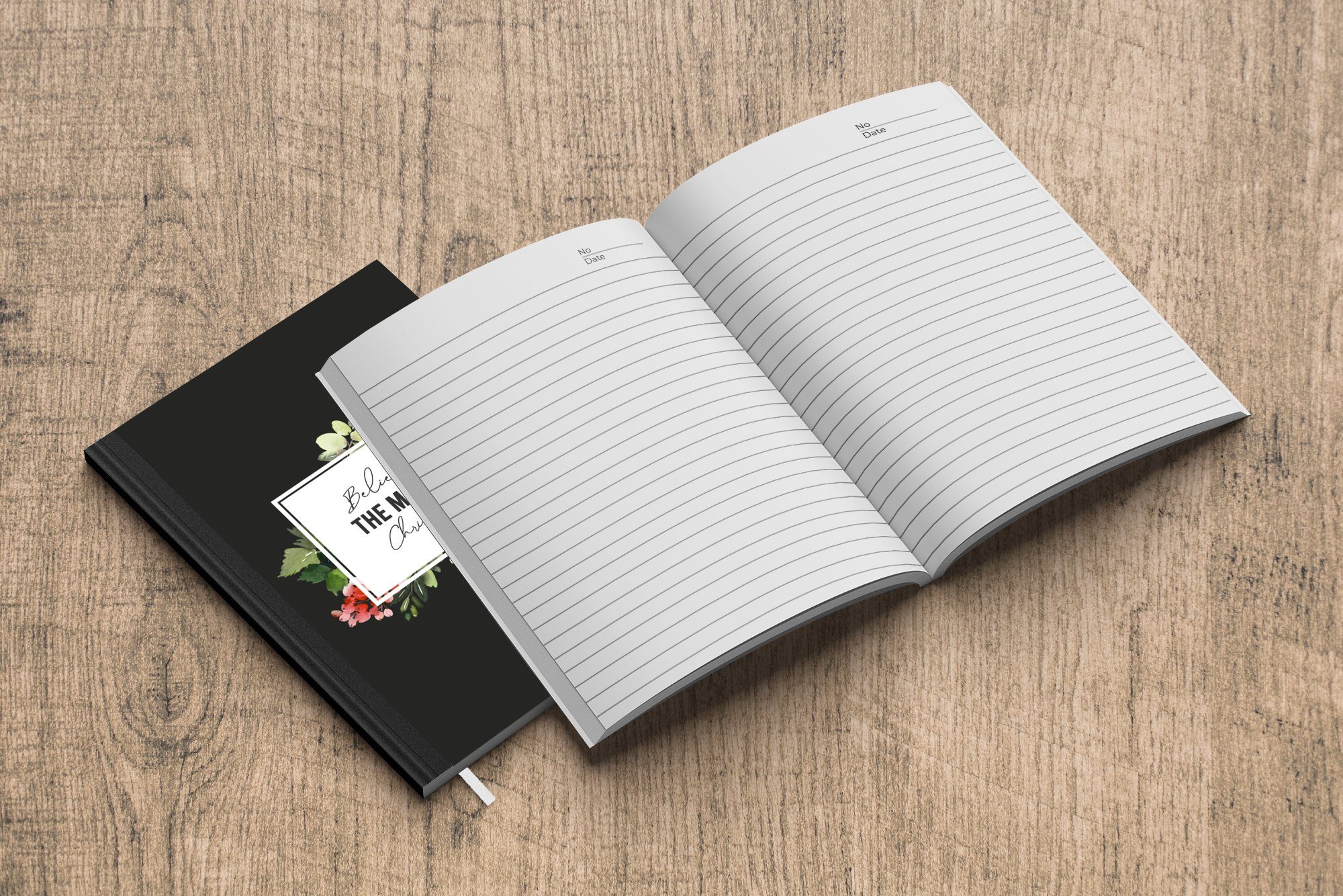 MuchoWow Notizbuch Blumen - Weihnachten Haushaltsbuch Notizheft, A5, 98 Tagebuch, Journal, - Zitate, Seiten, Merkzettel