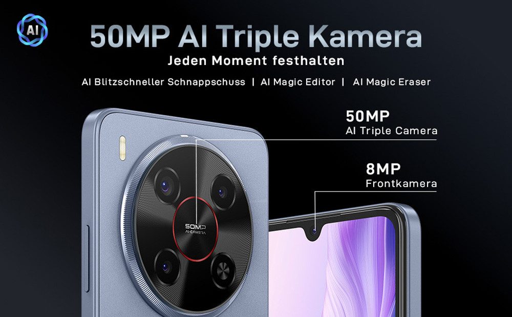 ZTE Blade V70 Max Smartphone (17,53 cm/6,9 Zoll, 128 GB Speicherplatz, 50 MP Kamera)