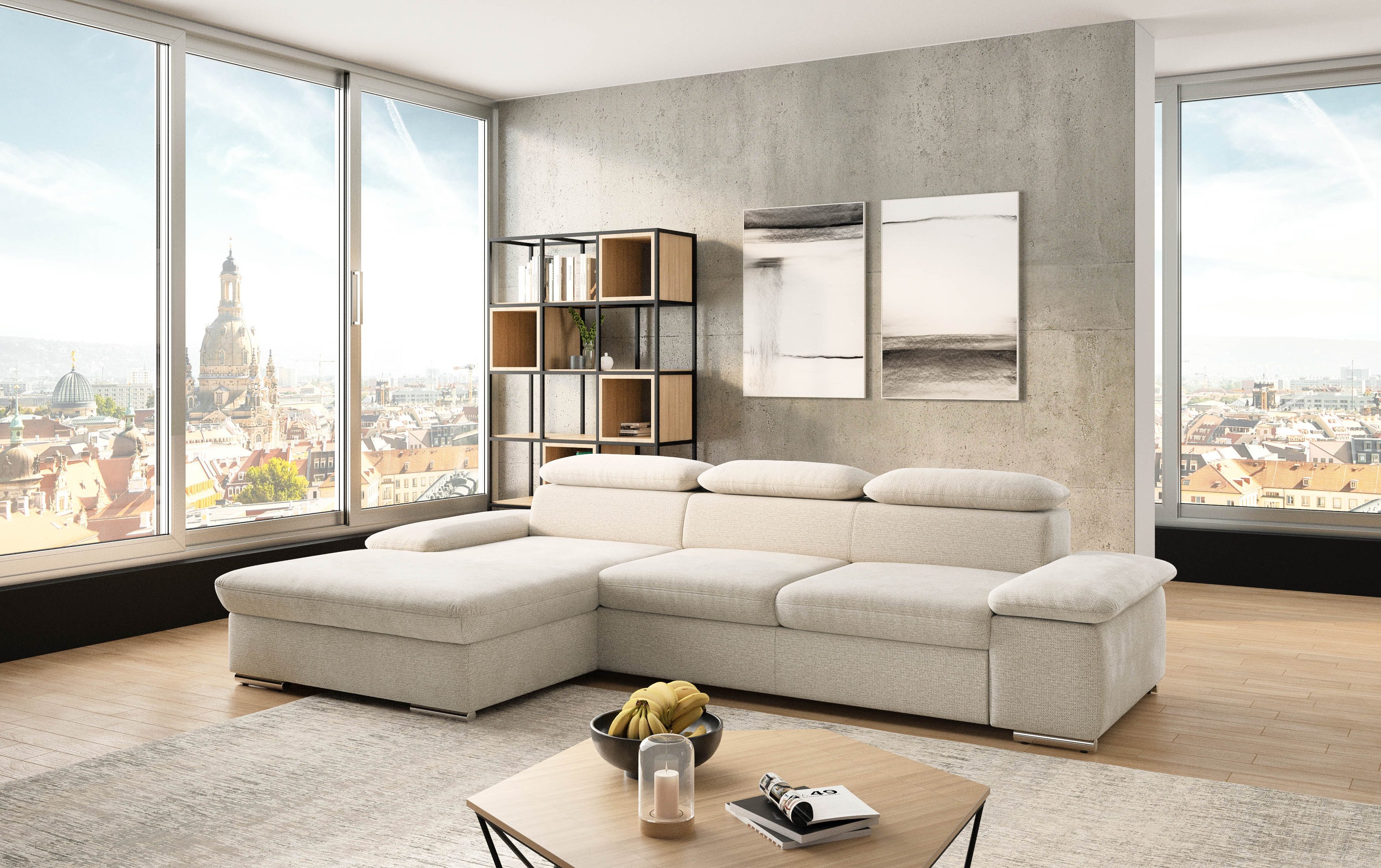 sit&more Ecksofa "Valantine L-Form, B: 286 cm" mit Arm- & Kopfteilverstellu günstig online kaufen