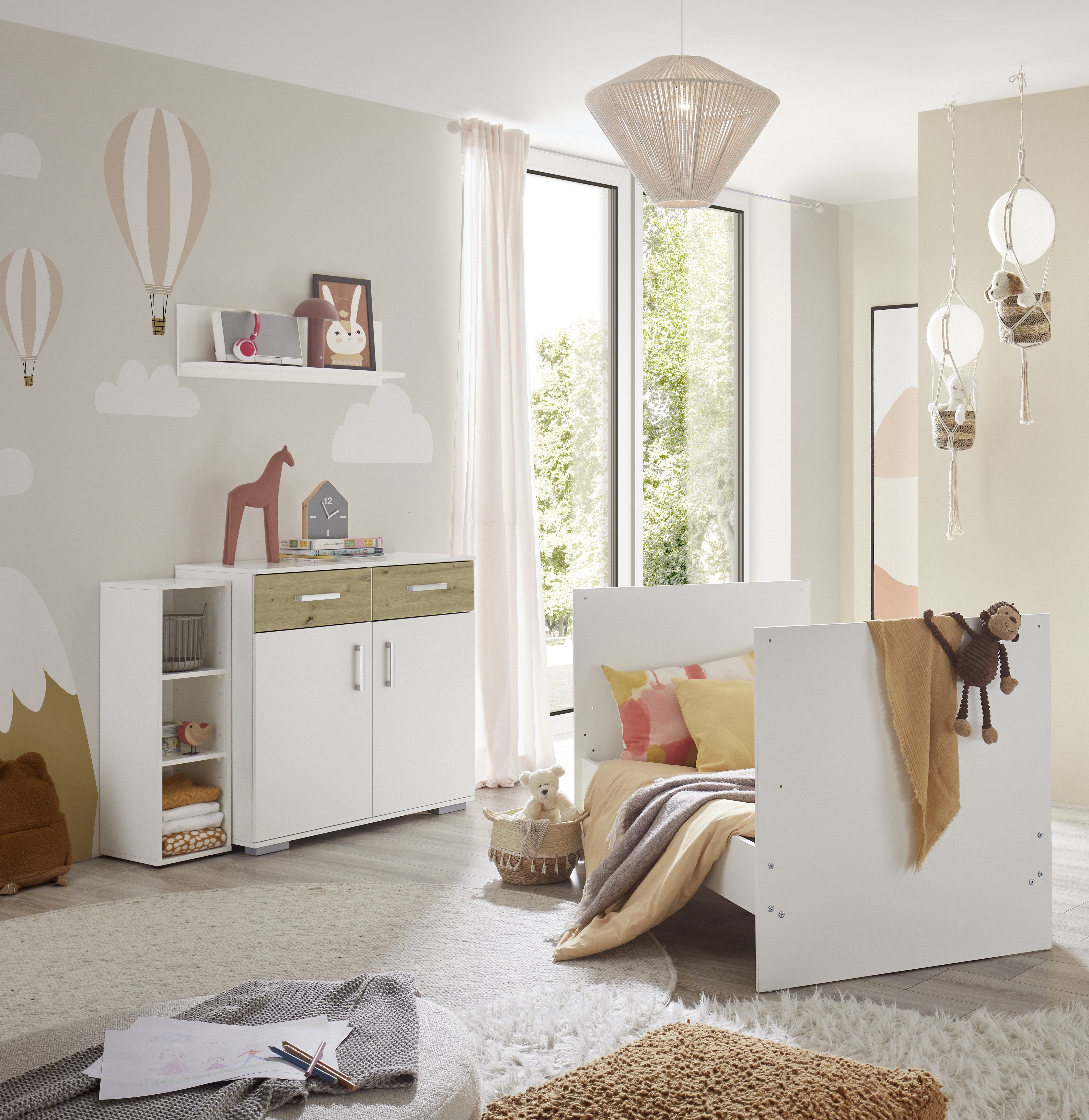 Storado Bettanlage STORADO Sienna Kinderzimmer Set 20063, Das Babyzimmer Sienna ist eine stilvolle Erstausstattung (Bett 70x140.