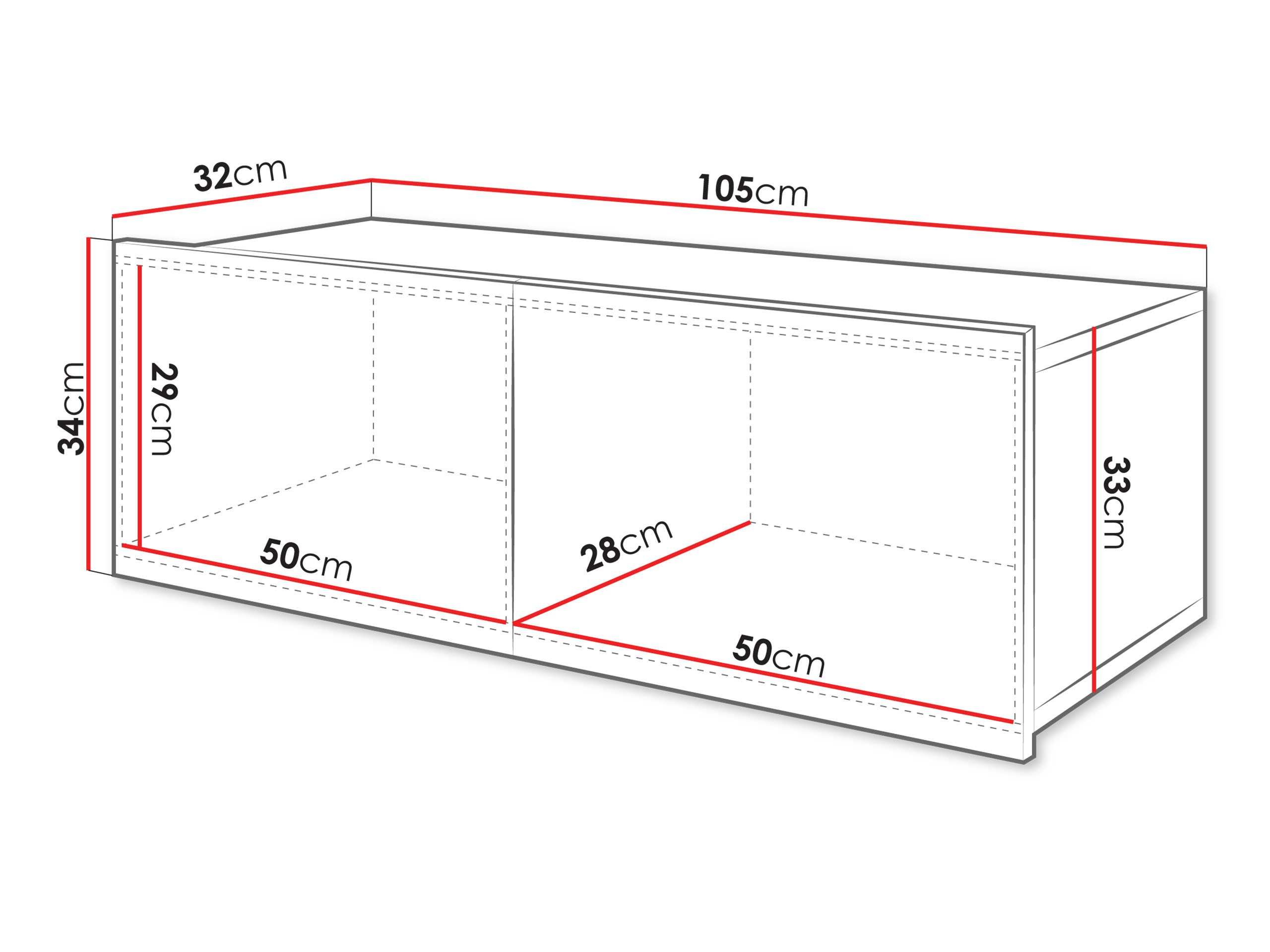MIRJAN24 Hängeschrank Calabrini 02 (mit Klappe) ohne Griffe, 105x32x34 cm