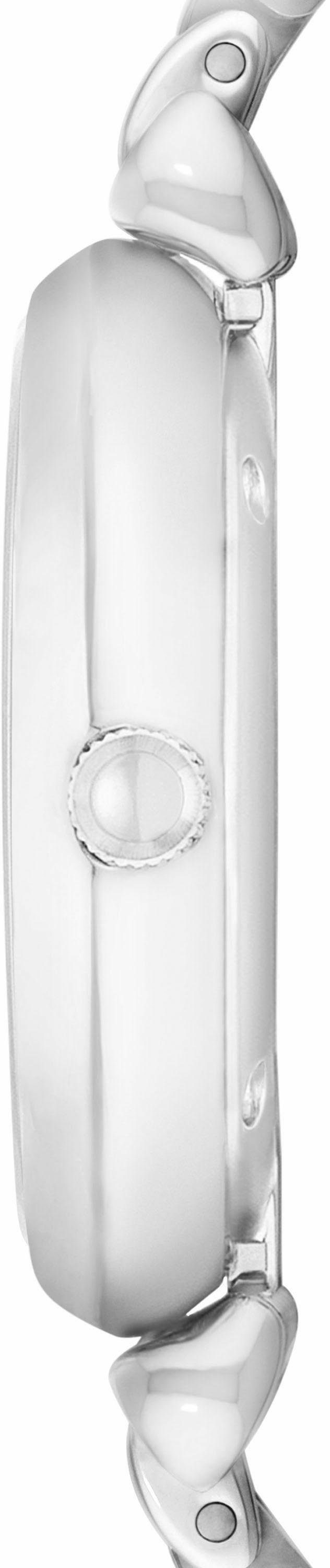 Emporio Armani Quarzuhr AR1925 Armbanduhr Damenuhr Glassteine Edelstahlarmband Mit funkelnden Glassteinen