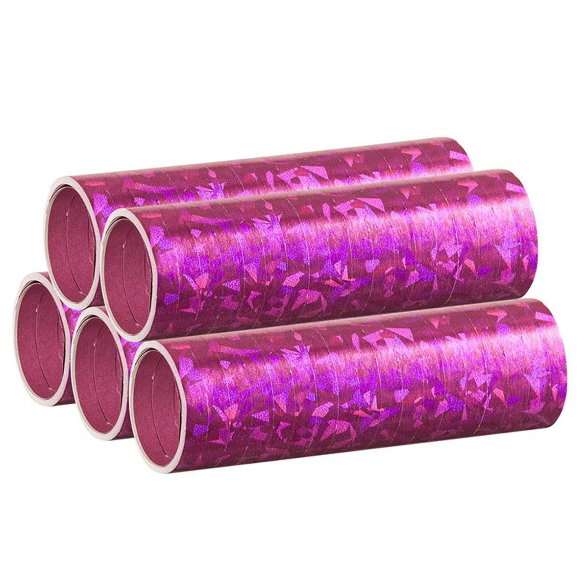 Party Marty Luftschlange Luftschlangen 'Holografisch' 4m / 5 Rollen, Pink