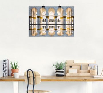 Artland Poster Scheich-Zayid-Moschee, Gebäude (1 St), als Alubild, Leinwandbild, Wandaufkleber oder Poster in versch. Größen