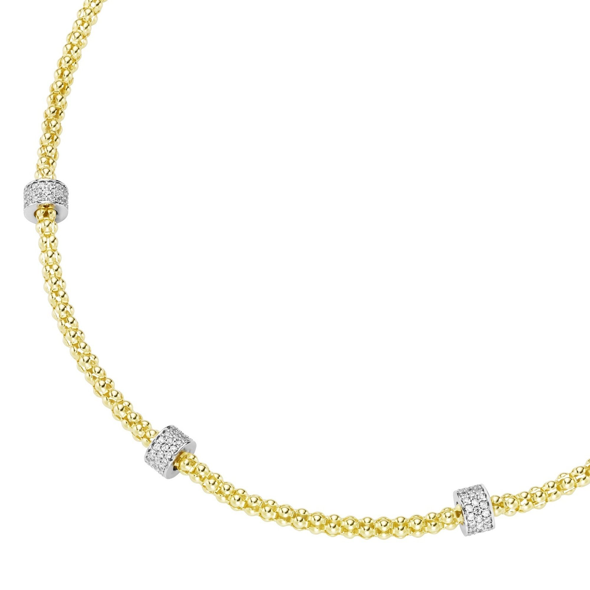 Smart Jewel Collier Himbeerkette, Rondelle mit Zirkonia Steinen, Silber 925