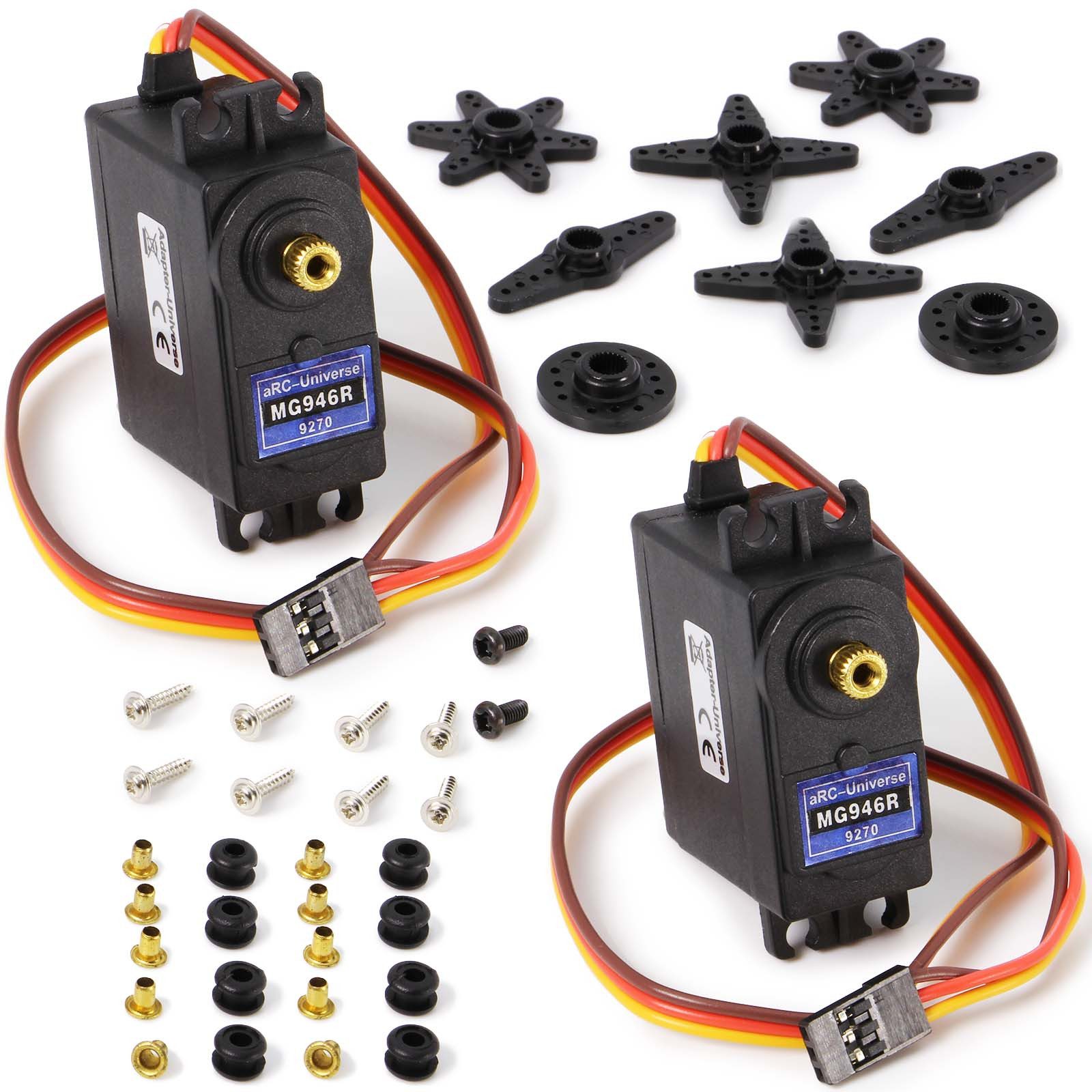 Adapter Universe RC-Helikopter 2 x Digital Metall Gear RC MG946R Lenk Servo 55g 12Kg Upgrade MG945