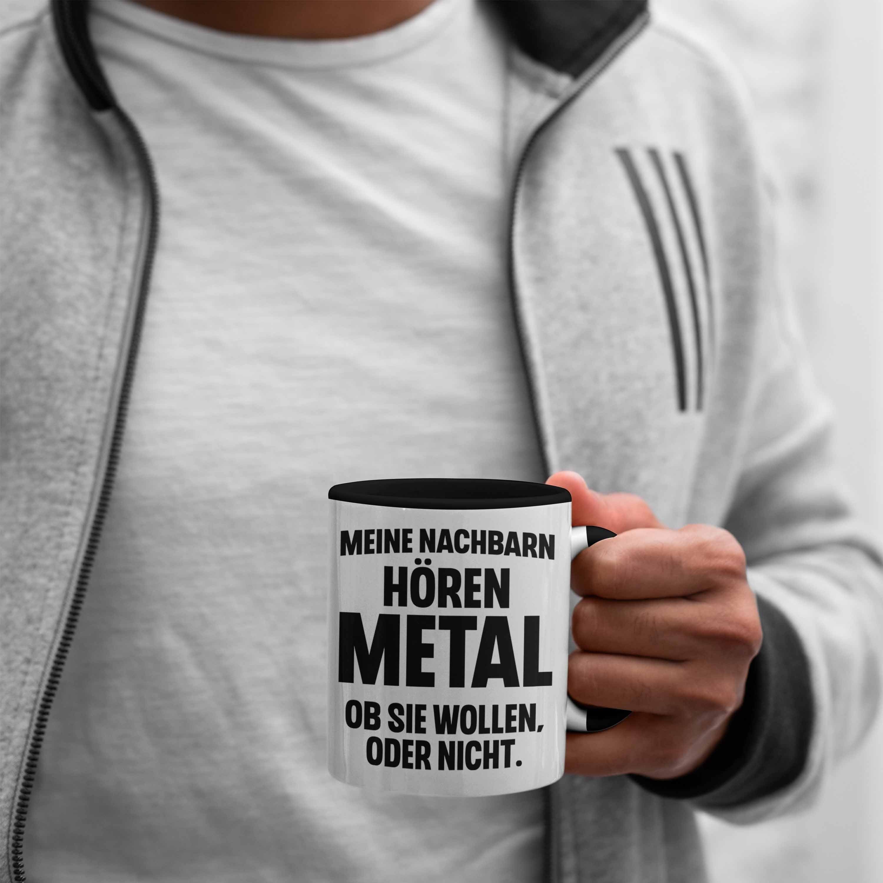 Heavy Metal Trendation Deko Geschenk Tasse Lustig Schwarz Trendation - Geschenke Rockmusik Tasse
