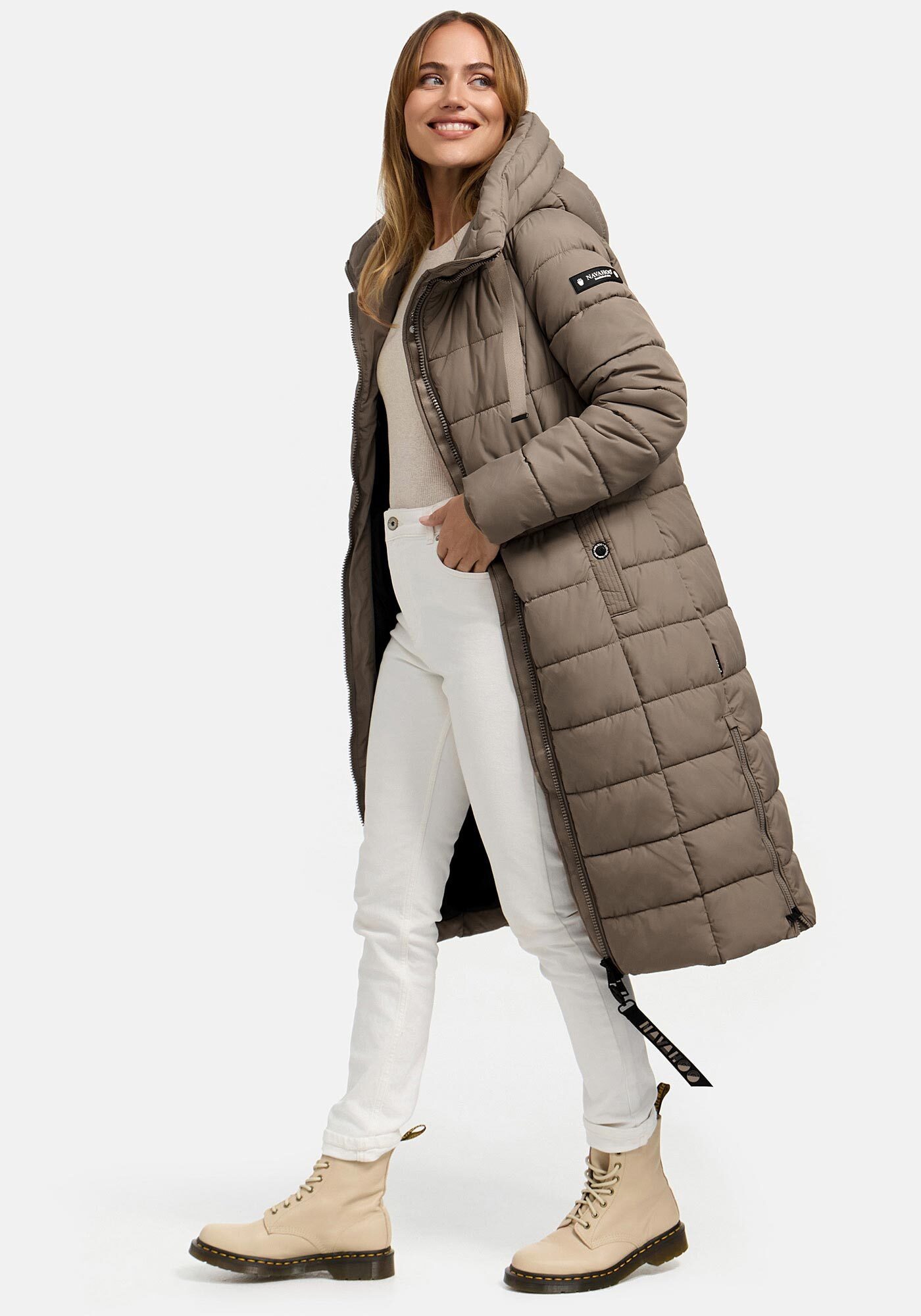 Navahoo Winterjacke Mondmaedchen Extra langer Schnitt mit seitlichen Schlitzen