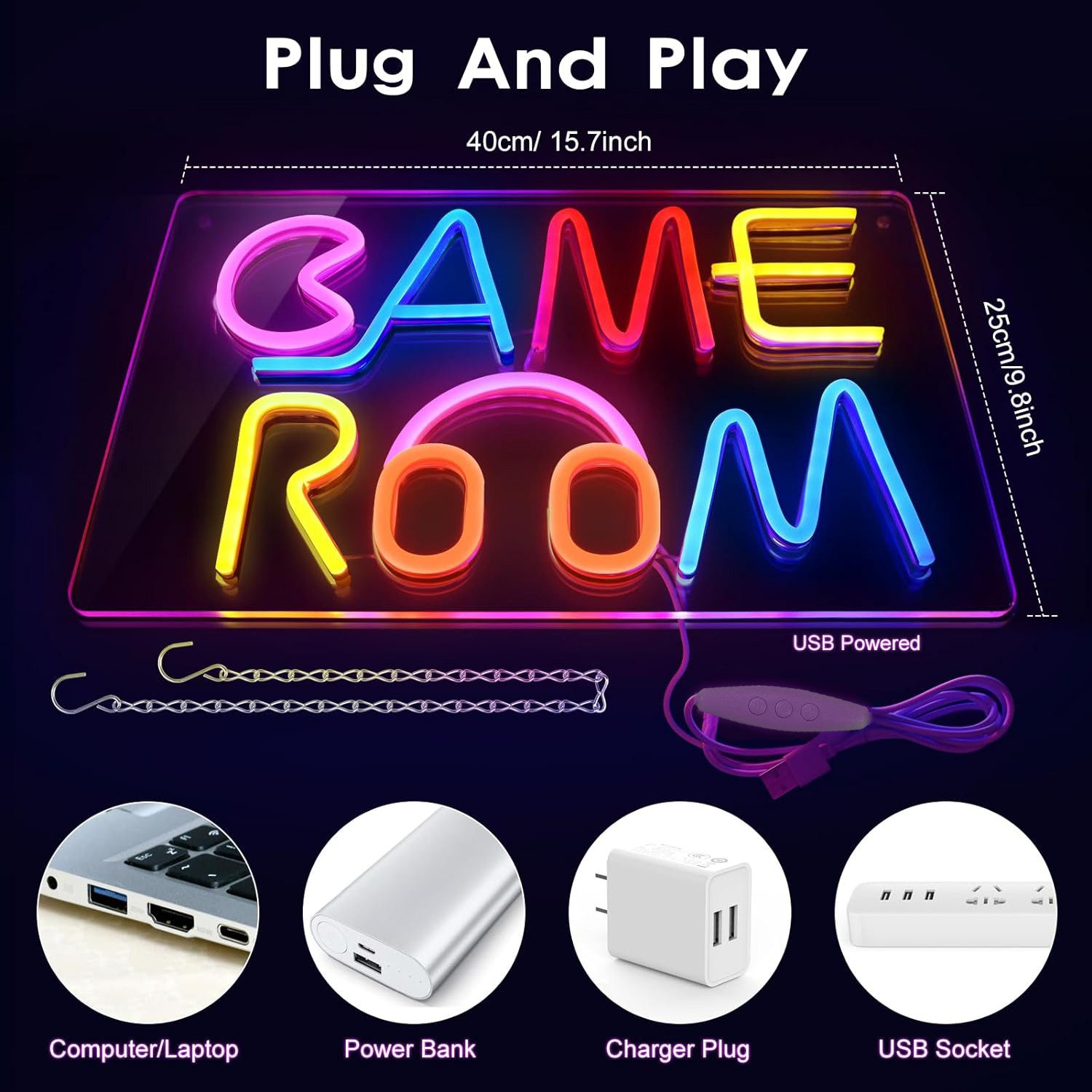 Qualra LED Nachtlicht Game Room Neonlicht Neon Schild Spiel Licht Wand Deko günstig online kaufen