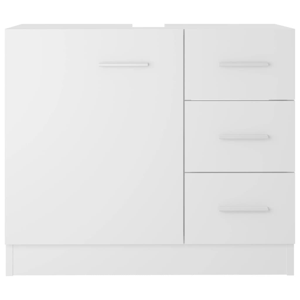 vidaXL Badezimmer-Set Waschbeckenunterschrank Weiß Holzwerkstoff, 63x30x54 (1-St) cm
