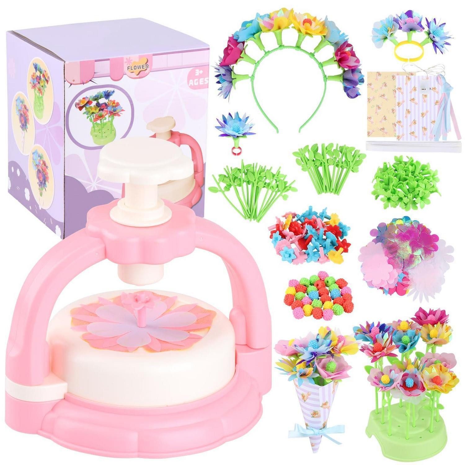LuxusKollektion Kreativset DIY Blumen Bastelset Kinder ab 3 Jahre Rosa