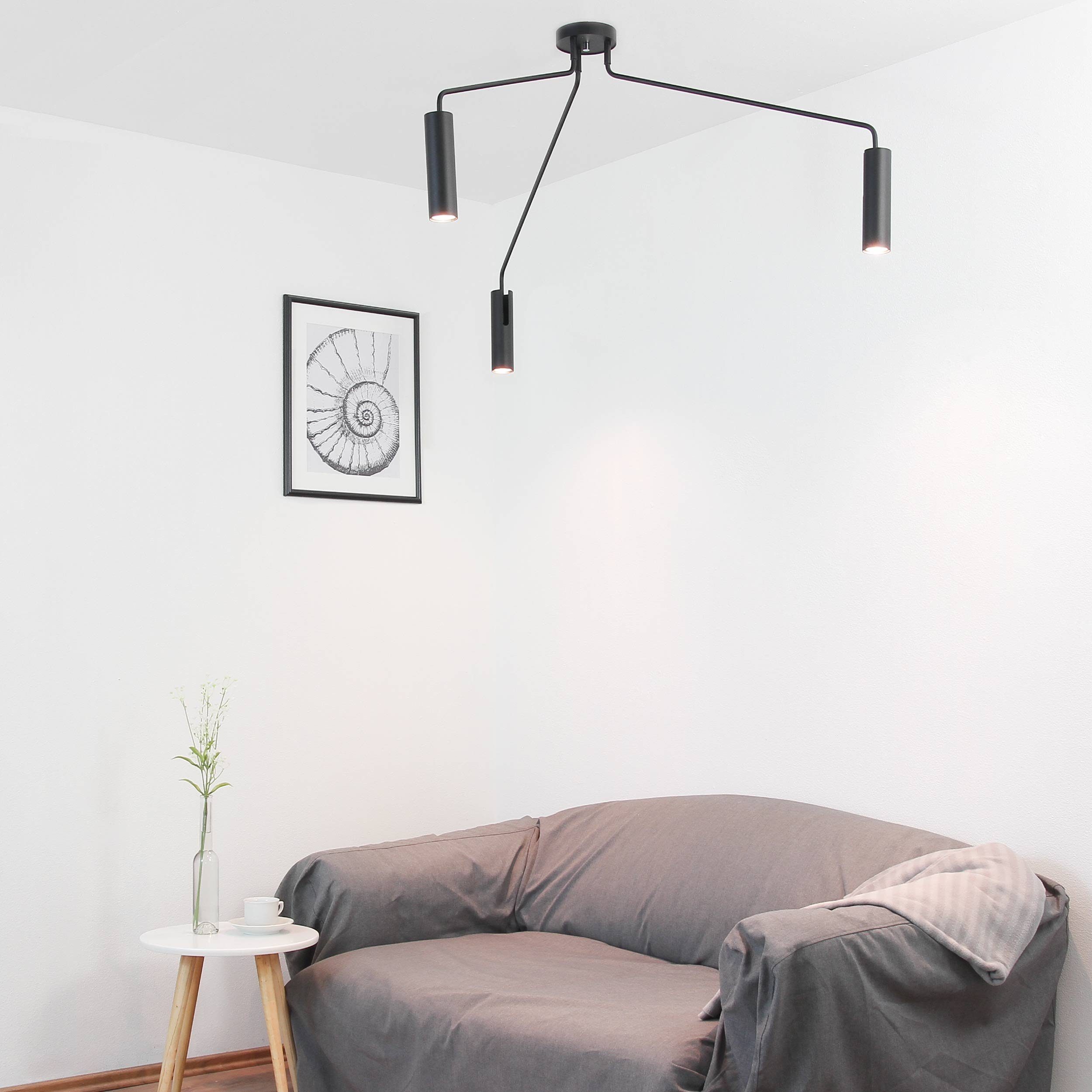 EYE, Metall Lampe Leuchtmittel, Deckenlampe Wohnzimmer Deckenstrahler schwenkbar Spot ohne Hängelampe Schwarz Licht-Erlebnisse