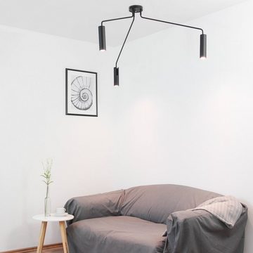 Licht-Erlebnisse Deckenstrahler EYE, ohne Leuchtmittel, Deckenlampe Spot Metall Schwarz schwenkbar Hängelampe Wohnzimmer Lampe