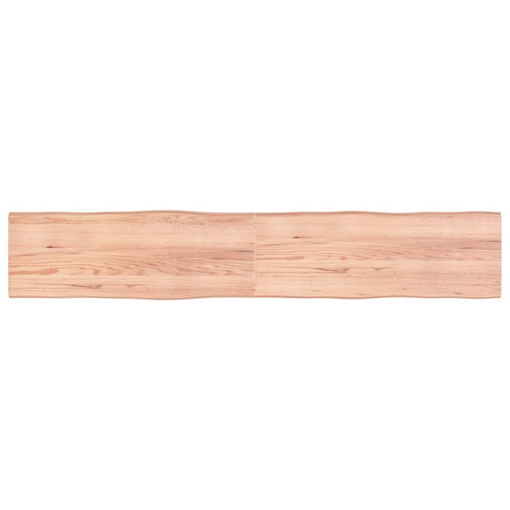 furnicato Tischplatte 220x40x(2-4) cm Massivholz Behandelt Baumkante (1 St)