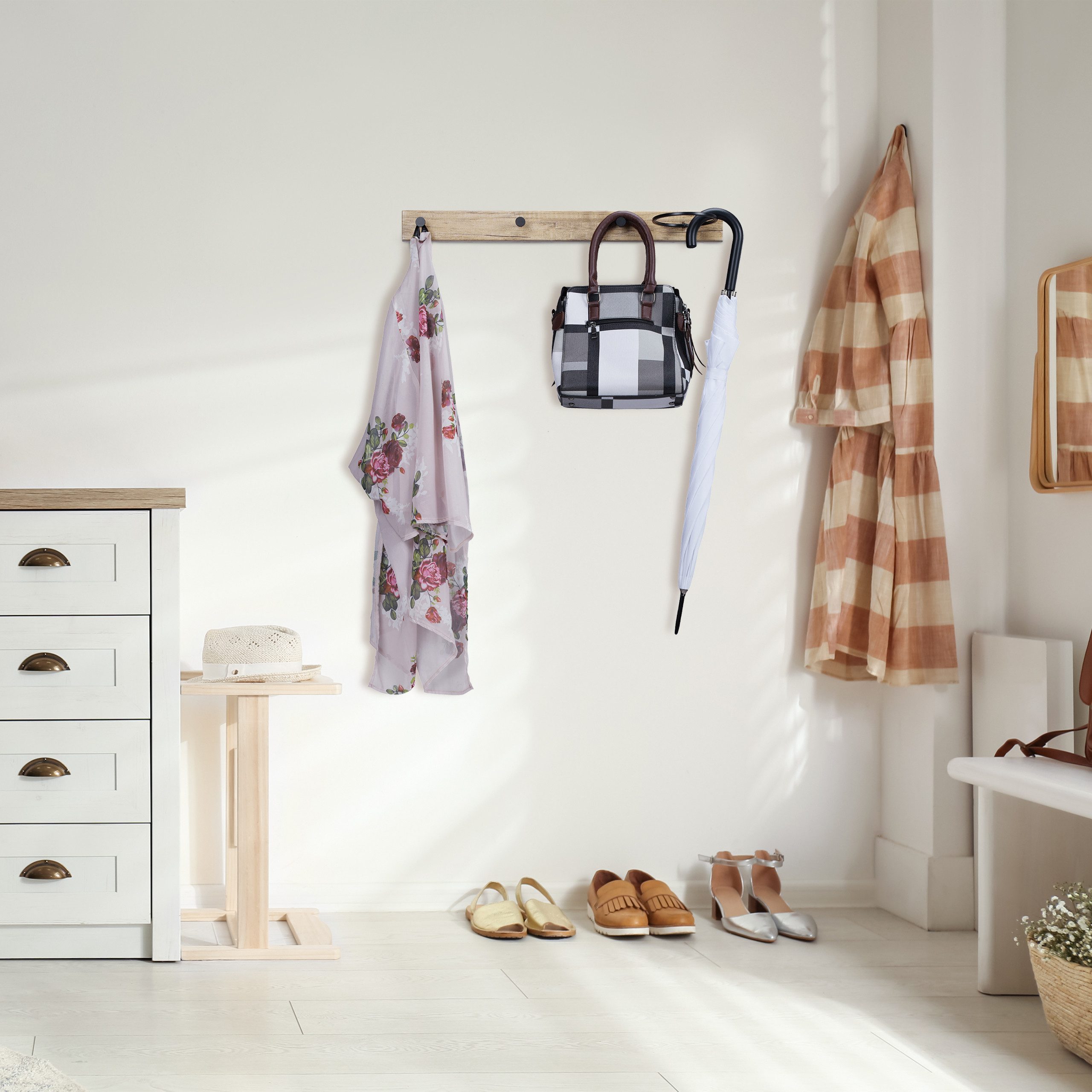 relaxdays Hakenleiste Garderobenleiste mit Schalring günstig online kaufen