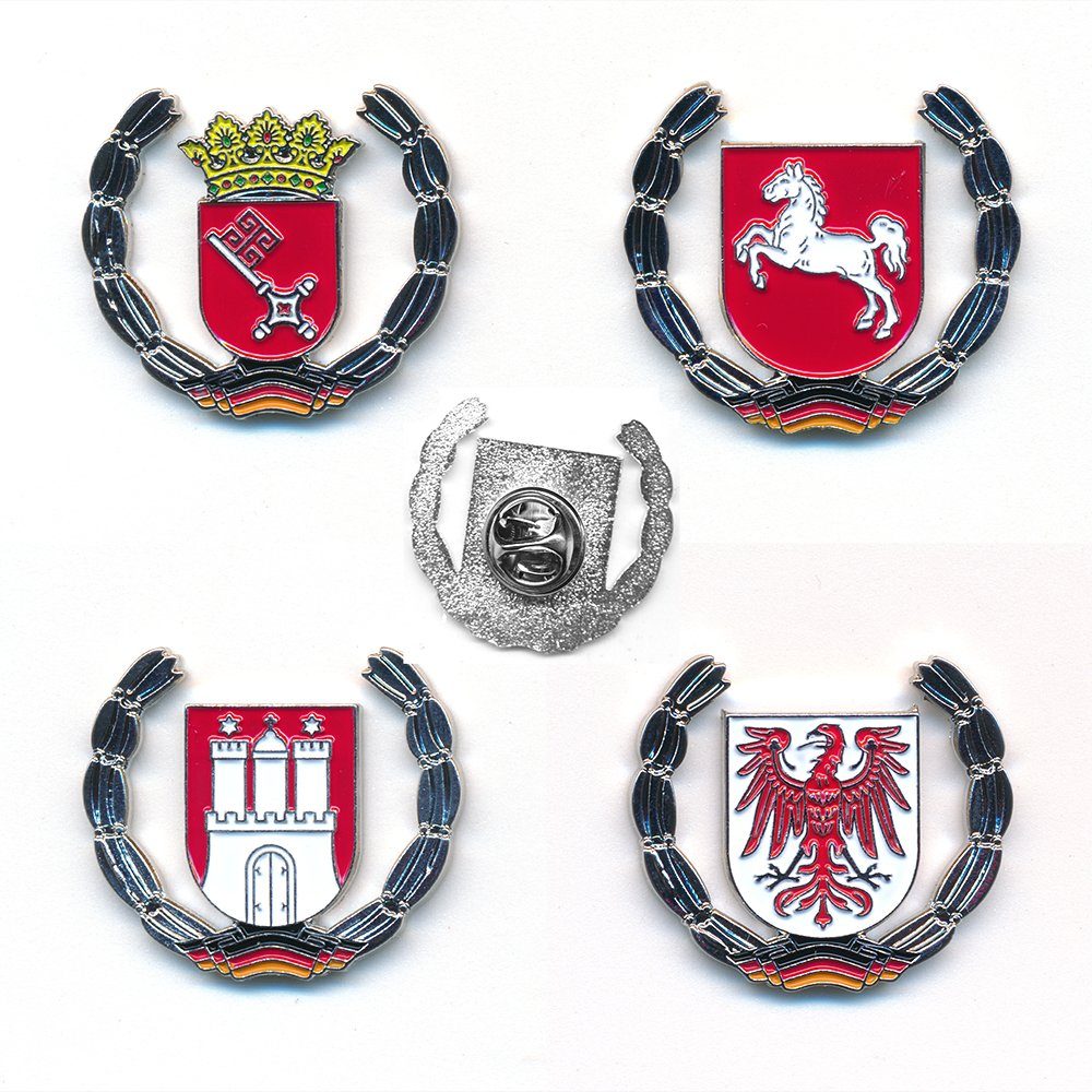 Sammlung hegibaer Metall Sammlung Wappen hegibaer Set Pin (18-tlg), Anstecknadel Anstecker Bundesländer Deutschland