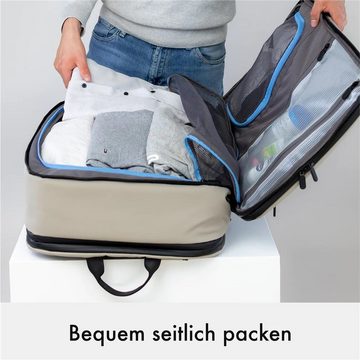 onemate Reiserucksack Travel Backpack Ultimate, Handgepäcksmaße, 40L erweiterbar auf 50L, grau-beige