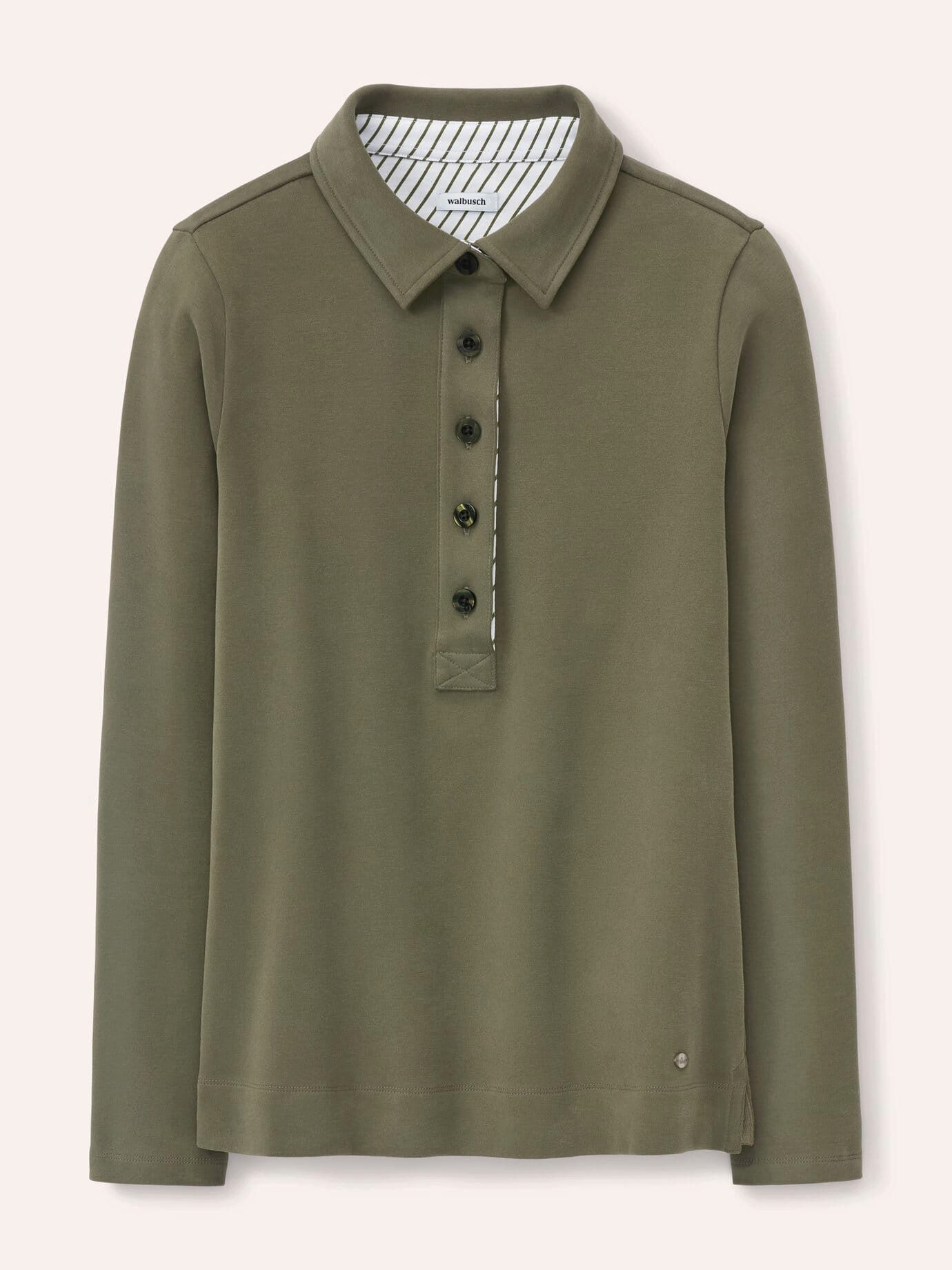 Walbusch Poloshirt Damen Poloshirt aus Baumwolle Polokragen Langarm, Polokragen