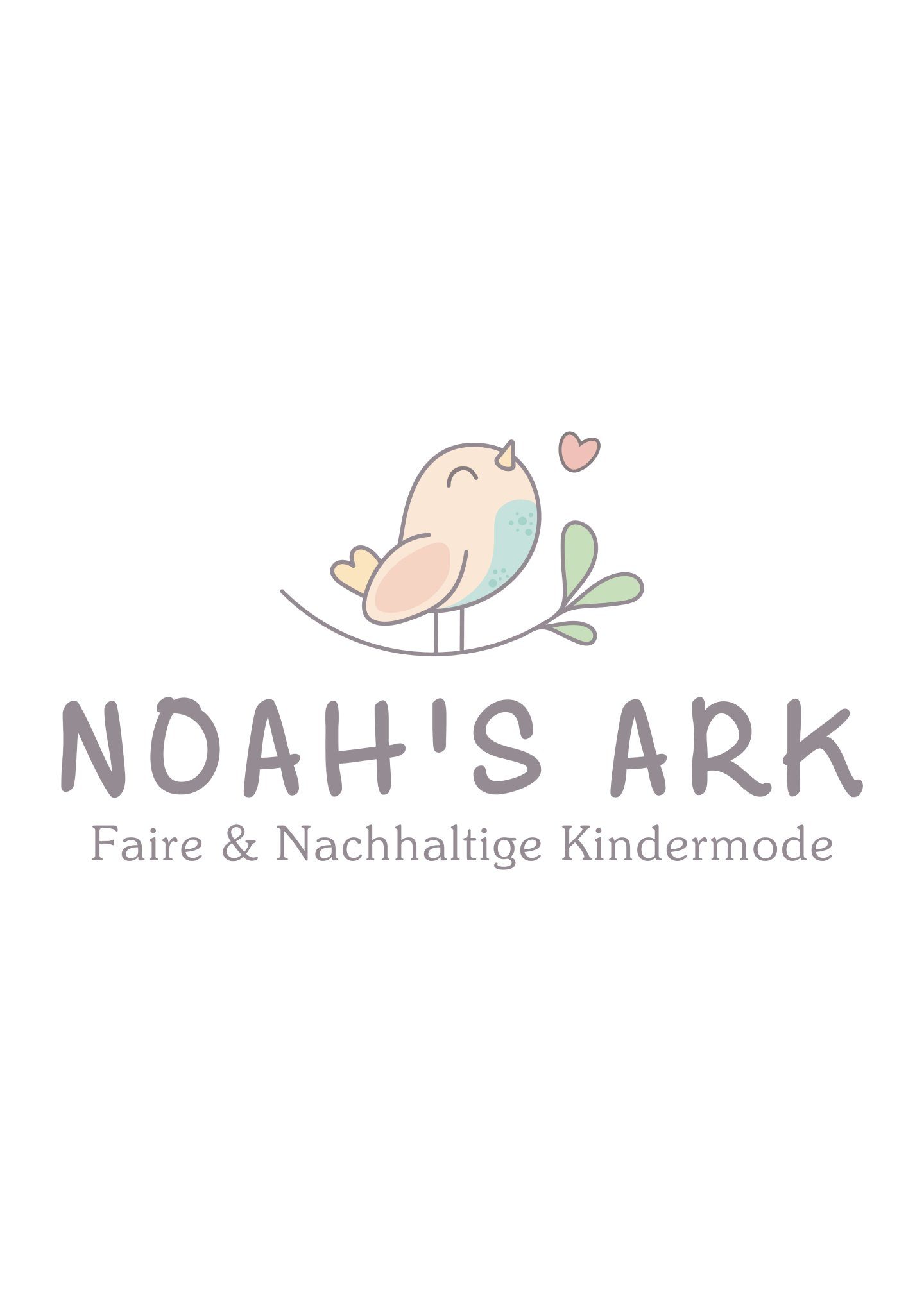 Baumwolle, T-Shirt mit Noah's Baumwolle in 100% für aus Kinder Flieder Ark Unifarbe Shirt Brusttasche