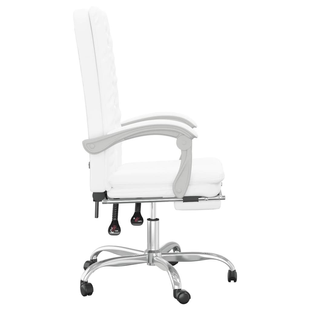 vidaXL Bürostuhl Bürostuhl Weiß Kunstleder mit Weiß Weiß St) (1 | Liegefunktion