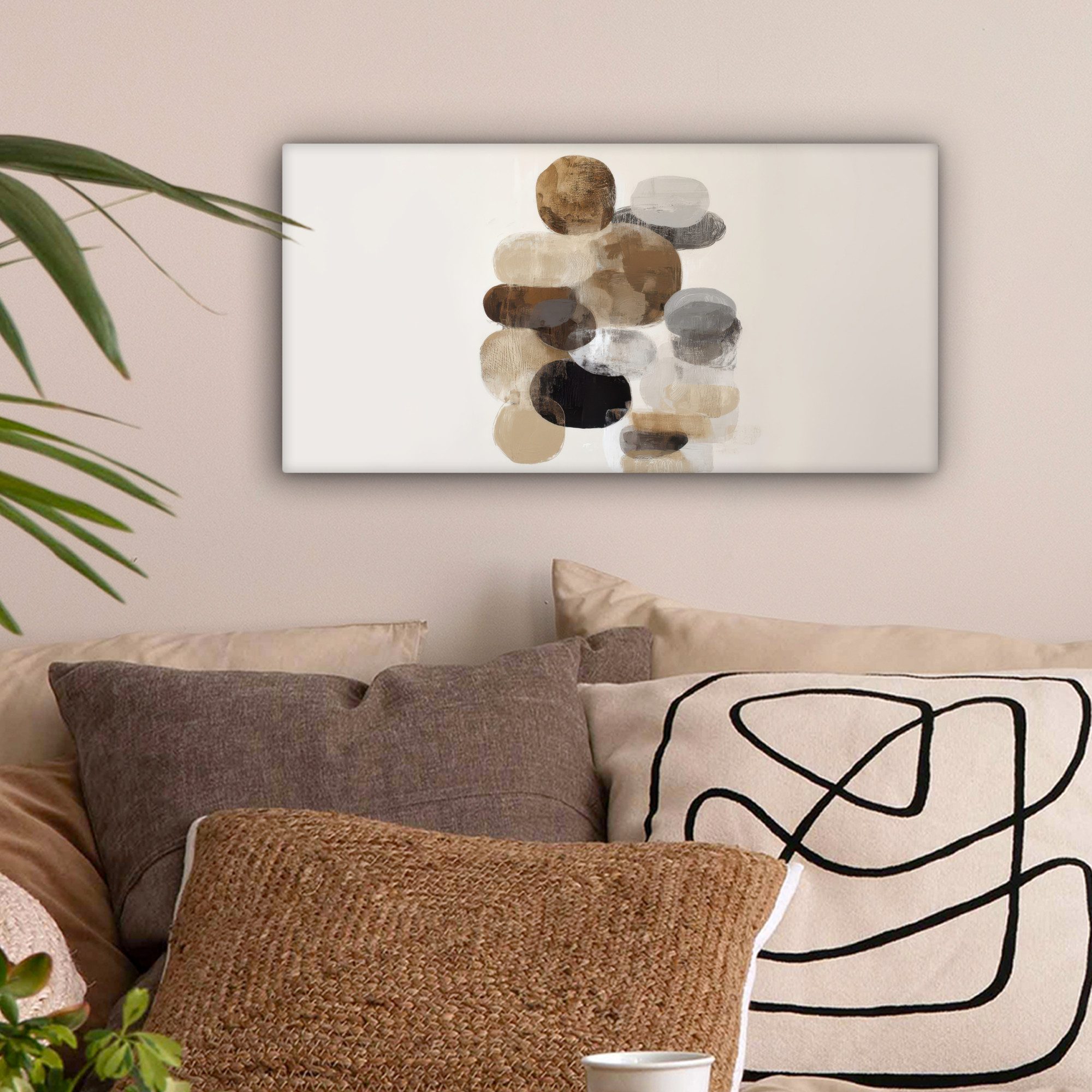 OneMillionCanvasses® Leinwandbild Panorama Oval - Farbflächen günstig online kaufen