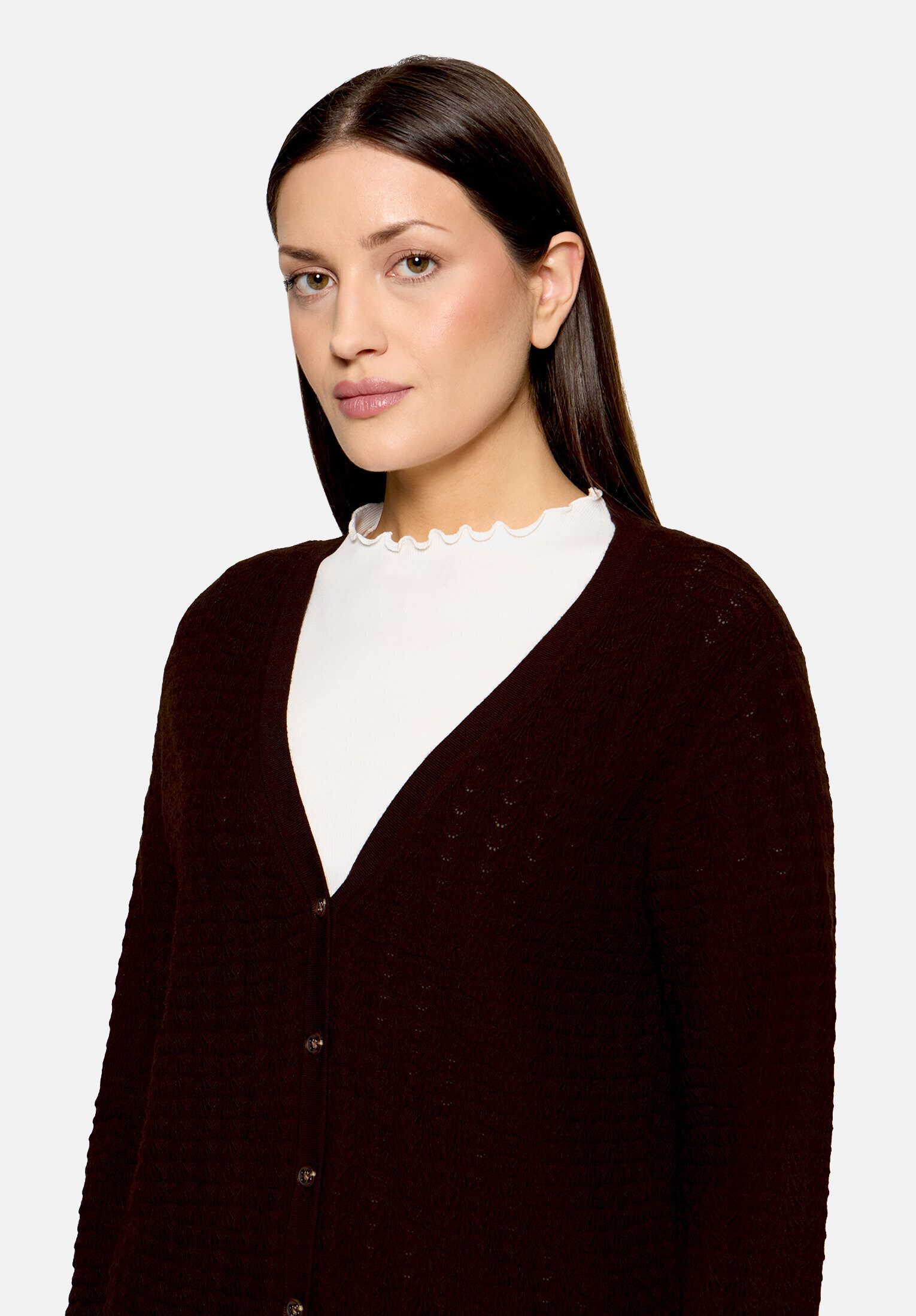 Cartoon Strickjacke Damen mit V-Ausschnitt (1-tlg)