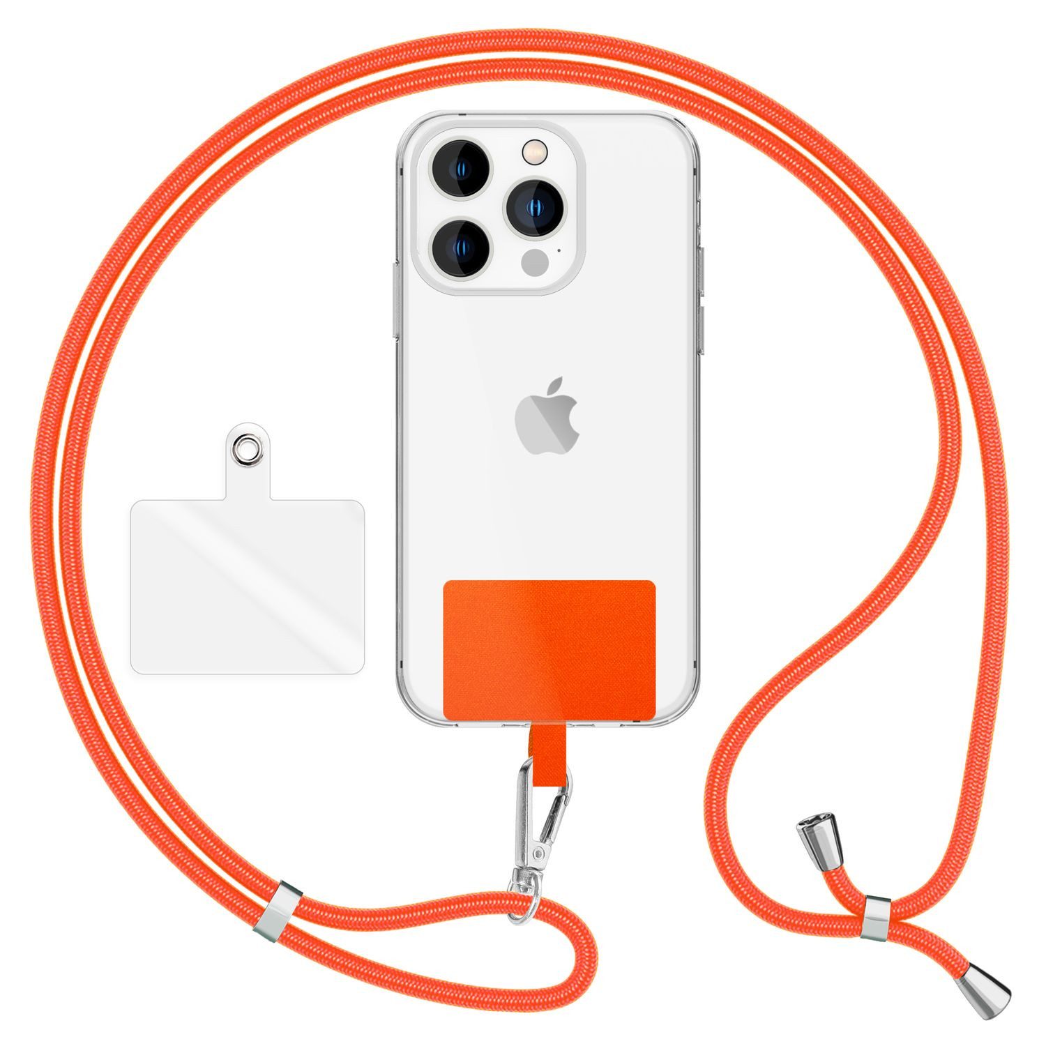 Nalia Handykette Universal Smartphone, Handy Band zum Umhängen mit Pad / 160 cm Lanyard Schlüsselband & Haken