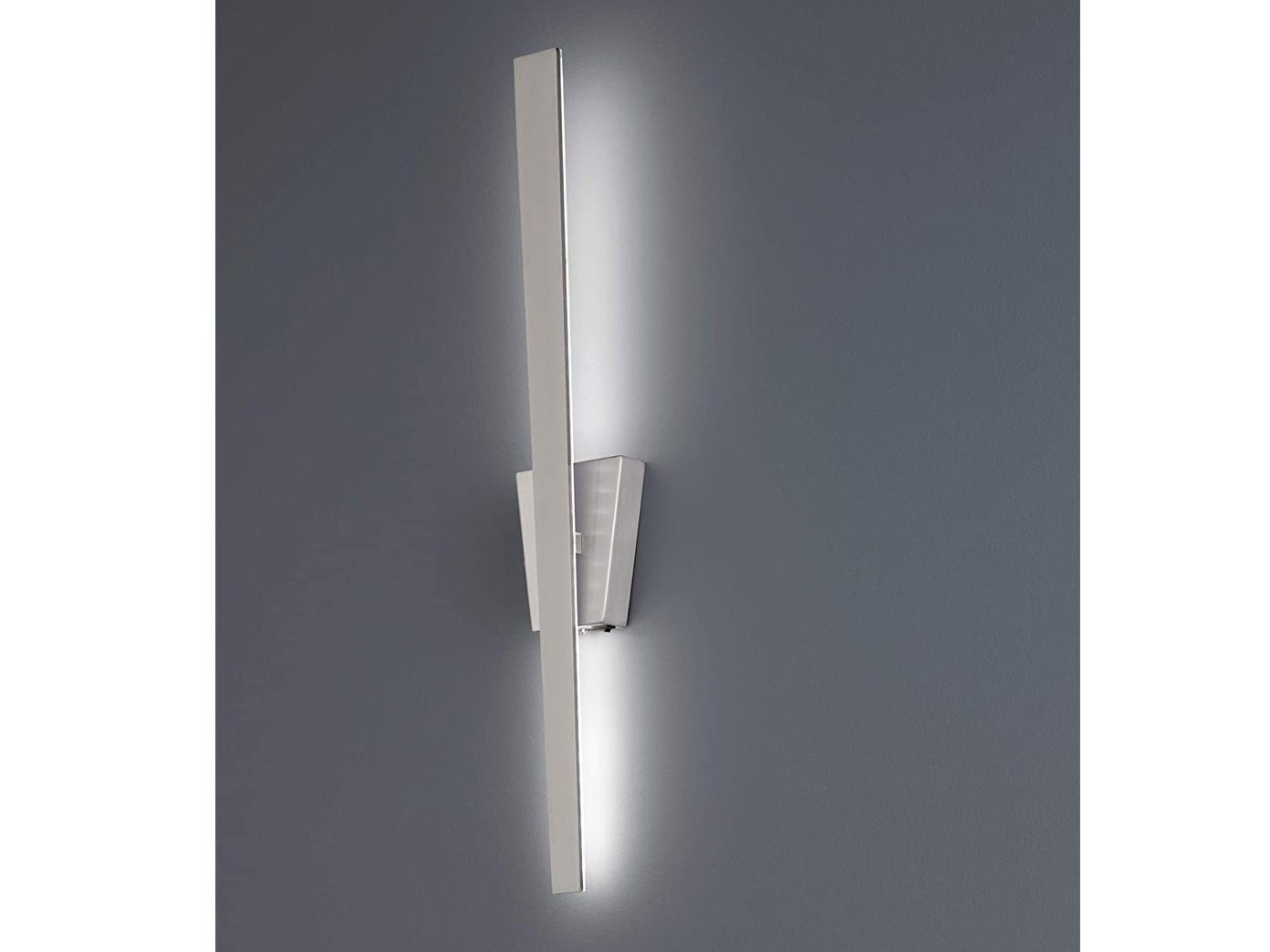 2er Set Treppenhaus, 60cm Beleuchtung meineWunschleuchte Wand LED indirekte fest Warmweiß, LED integriert, Höhe Wandleuchte, innen, Silber flach