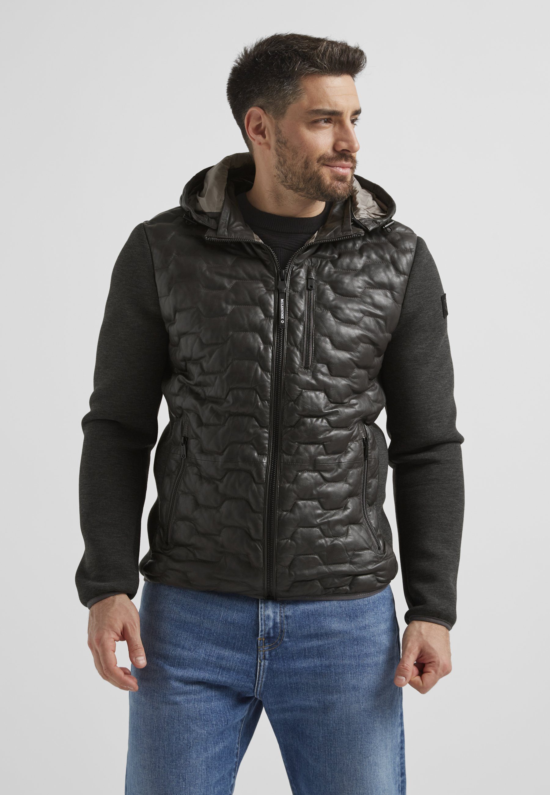 Milestone Steppjacke MSDarwin Herren Übergangsjacke Jacke gesteppt normale Passform