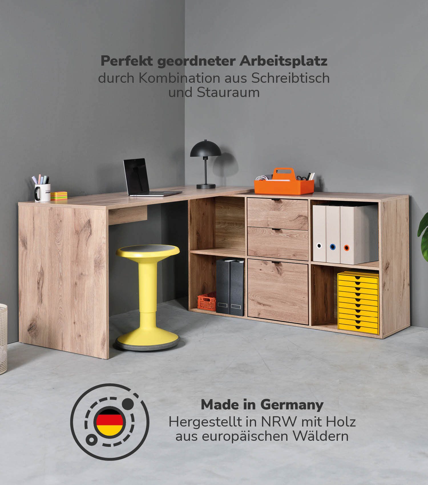 mokebo Eckschreibtisch Der Produktive (mit 2 günstig online kaufen