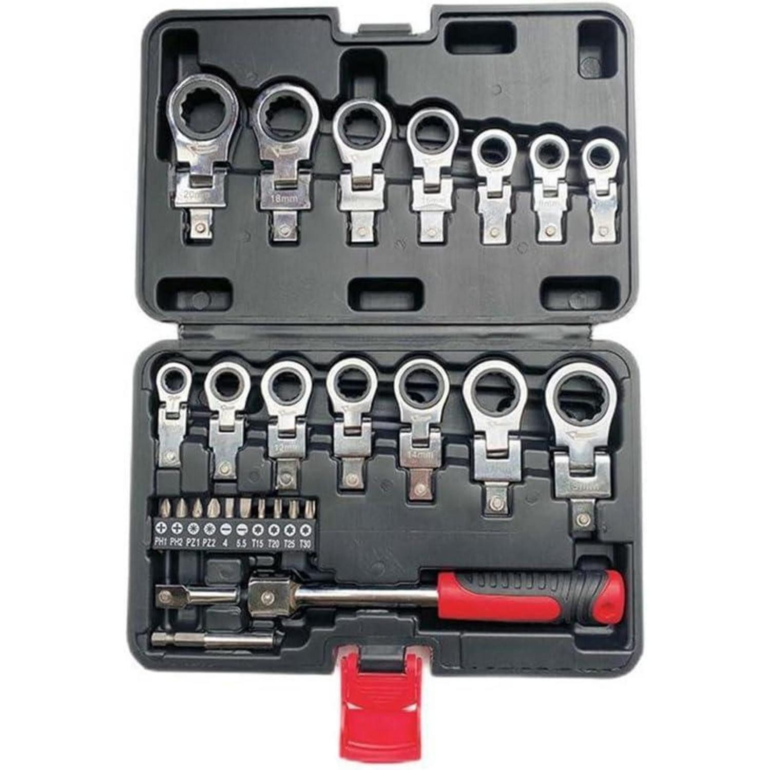 LuxusKollektion Werkzeugset Ringmaulschlüssel Set Ratsche Wechselbits Innensechskant Torx 6-20mm
