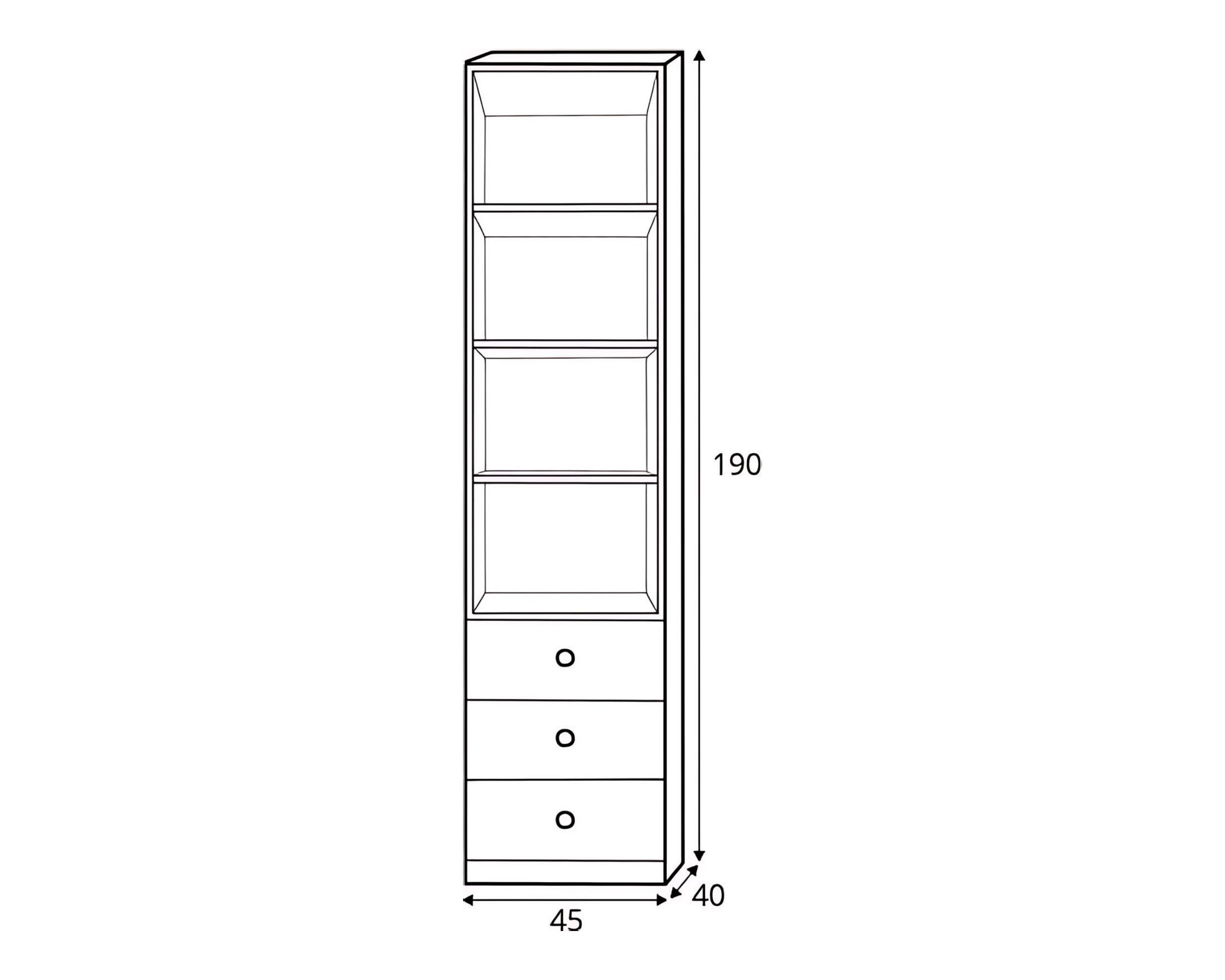 Deine Möbel 24 Kinderregal POKO 06 45 / 190 / 40 cm [B/H/T], in Biskuiteiche / Weiß Lux / Grau