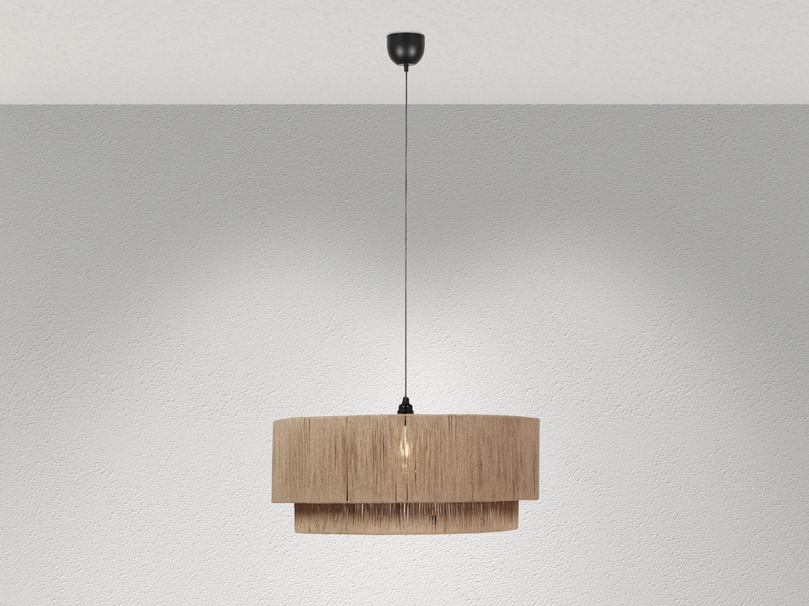 TRIO Leuchten LED Pendelleuchte, Dimmfunktion, LED wechselbar, warmweiß, groß-e Boho einflammig hängend über-n Esstisch & Treppenhaus, Ø 60cm