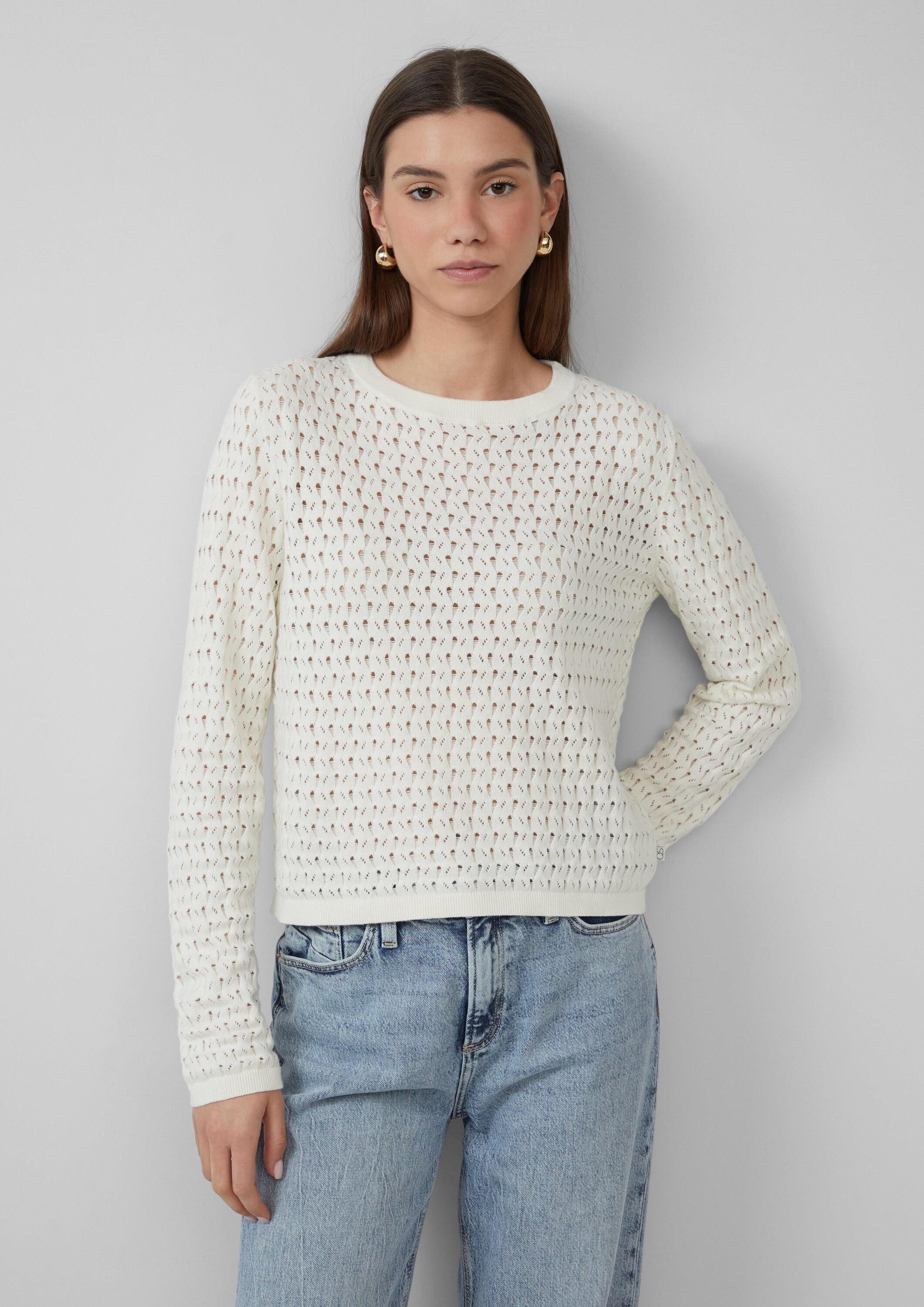 QS Langarmshirt T-Shirt Leichter Baumwollpullover mit günstig online kaufen