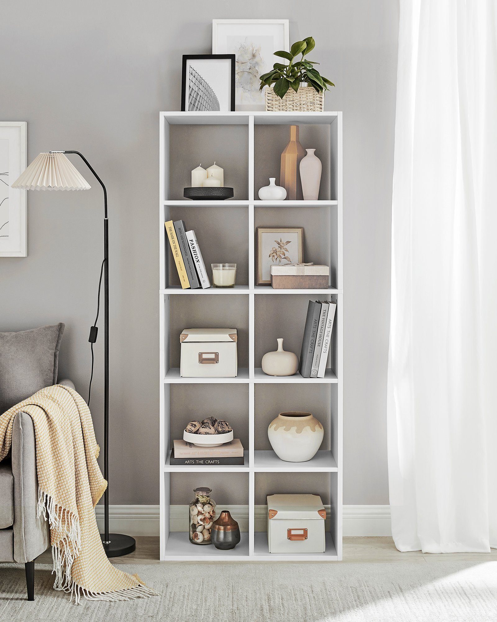 VASAGLE Bücherregal Standregal, mit 10 Fächern, günstig online kaufen