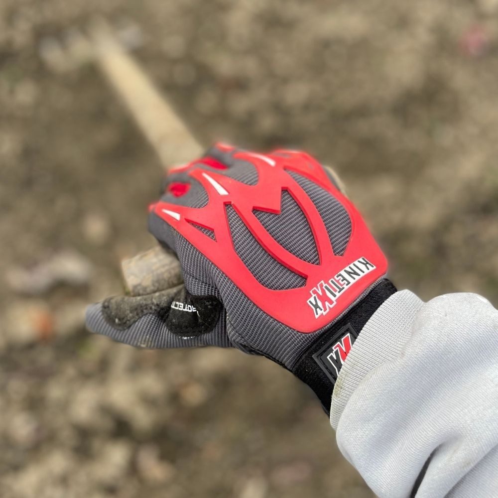 Kinetixx Lederhandschuhe Mechaniker-Handschuh X-Protector I KinetiXx (mit Protektoren auf Handrücken und Fingern) Anatomische Passform, Grip, Anschlagschutz