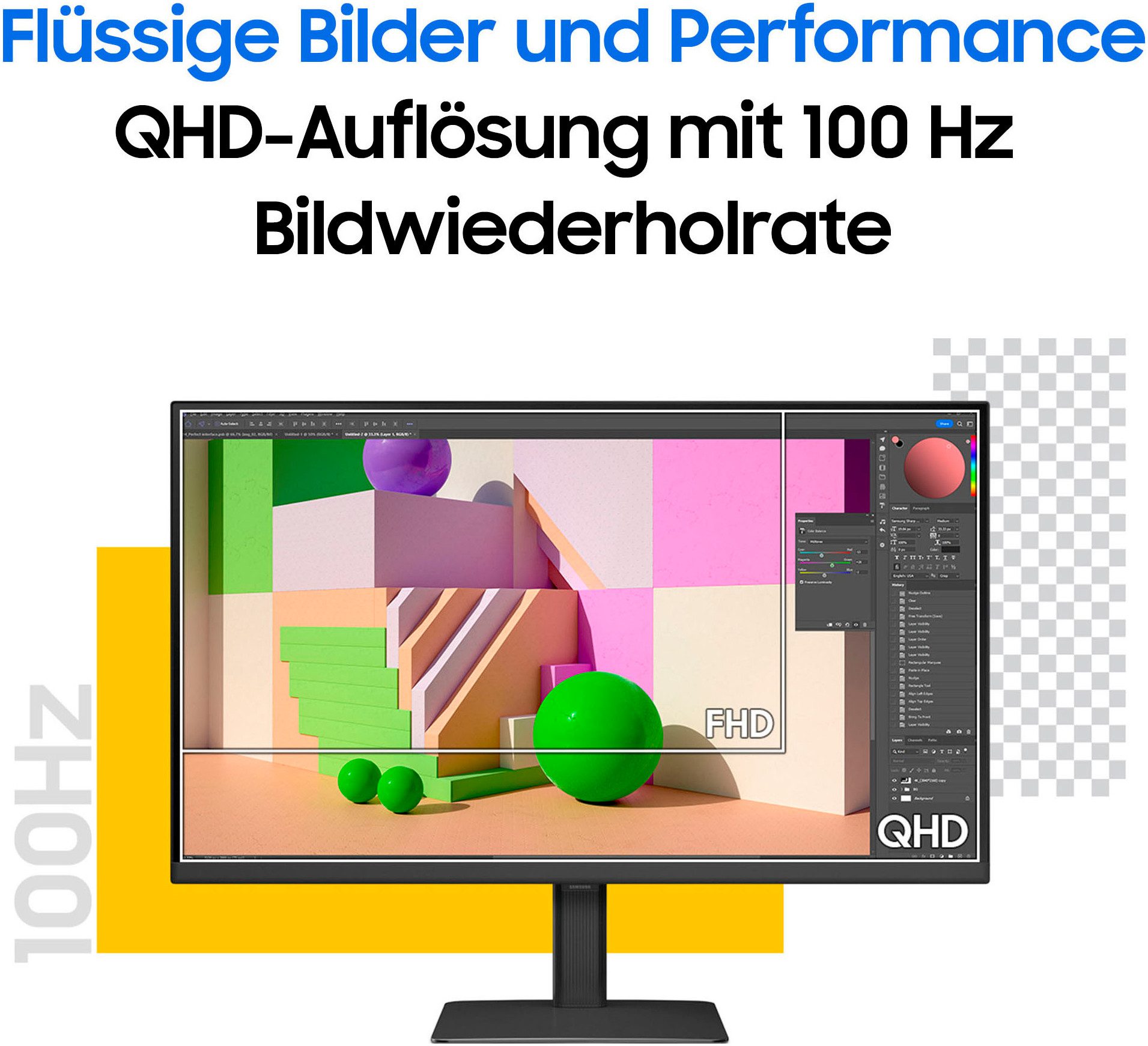Samsung S27D600UAU LED-Monitor (68 cm/27 ", 2560 x 1440 px, QHD, 5 ms Reaktionszeit, 100 Hz, IPS-LED)