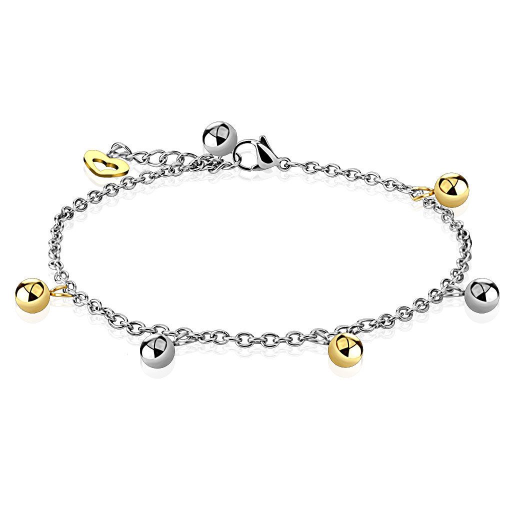 Armband Bettelarmband mit Kugel Beads Silber aus Edelstahl Damen