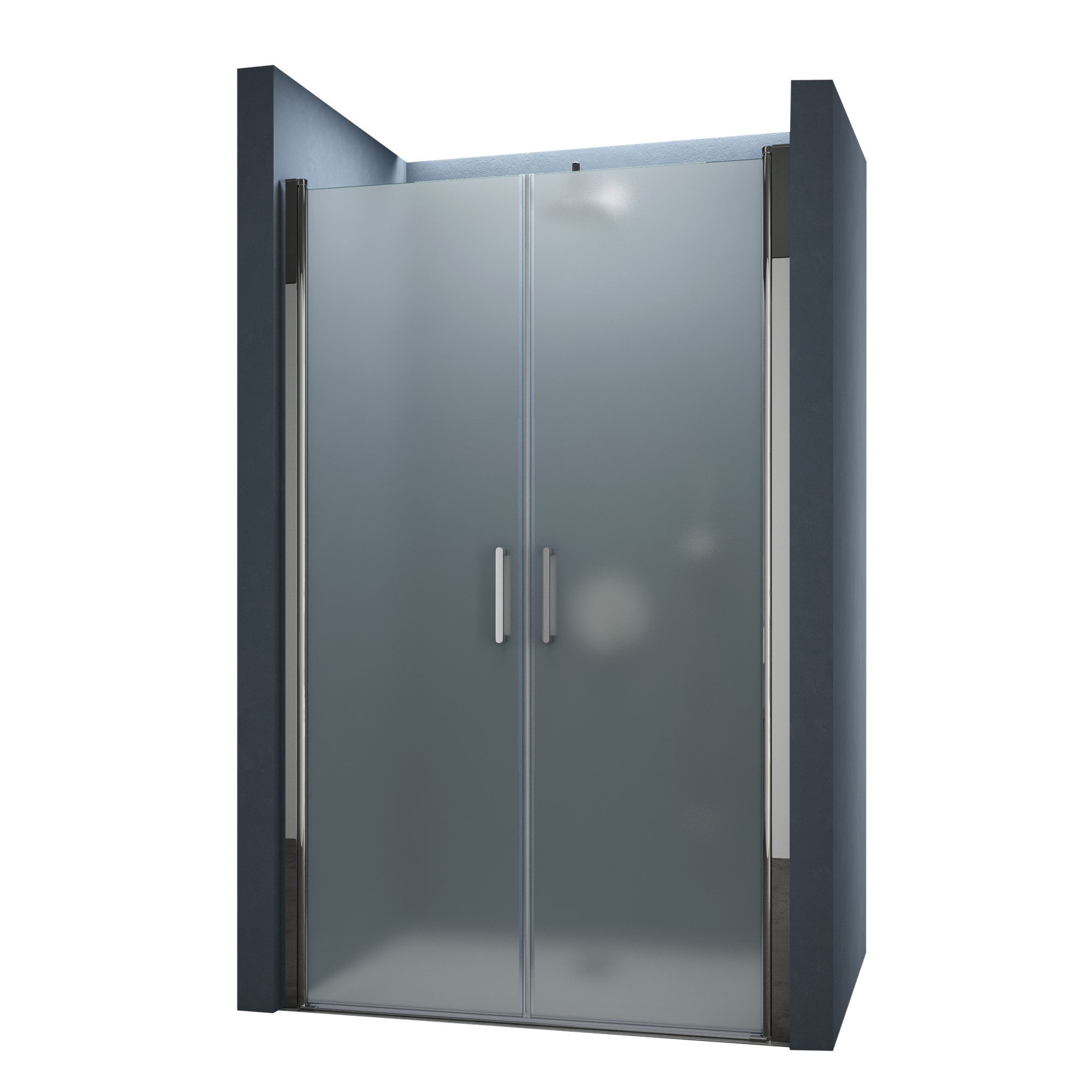 doporro Dusch-Drehtür Duschtür Nischentür 6mm ESG mit Nano-Beschichutng 195cm Teramo24, 80x195 cm, ESG, 25mm Verstellbereich, Beide Türen mit Hebe-/Senkmechanismus