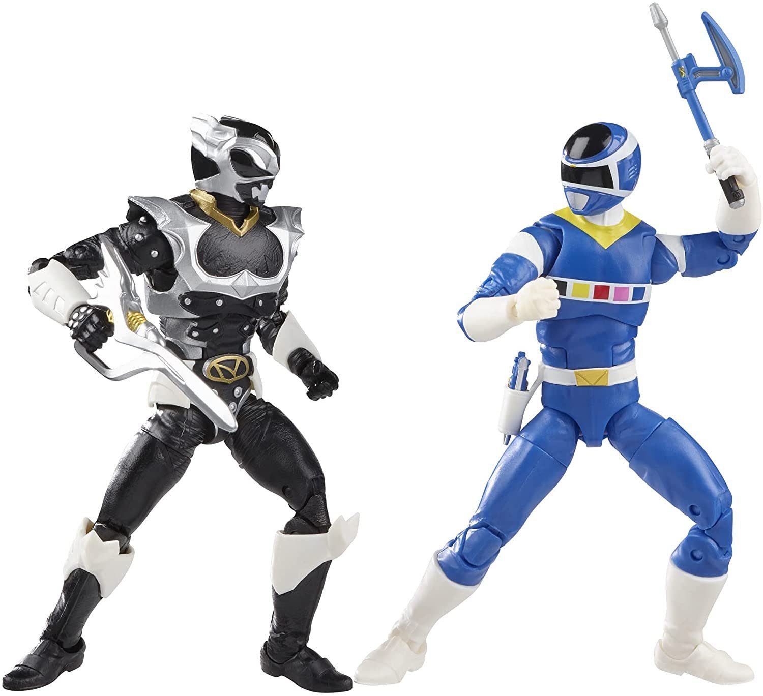 Hasbro Actionfigur Power Rangers Lightning Collection - In Space Blue & In Space Psycho Silver - 2 Pack, (Figuren mit Zubehör)