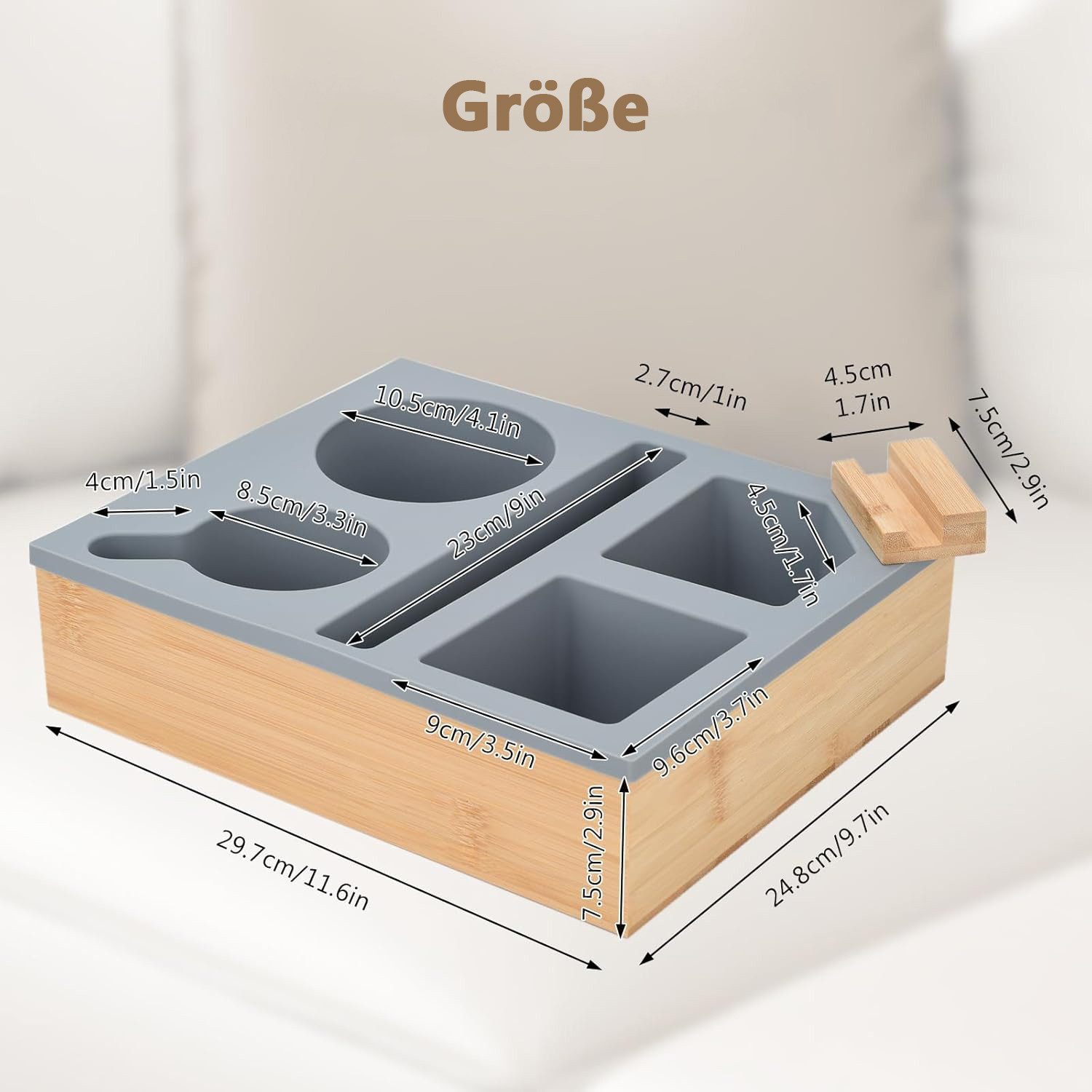 Refined Living Organizer Couchbar Snackbox Silikon sofatablett mit 360 Grad günstig online kaufen