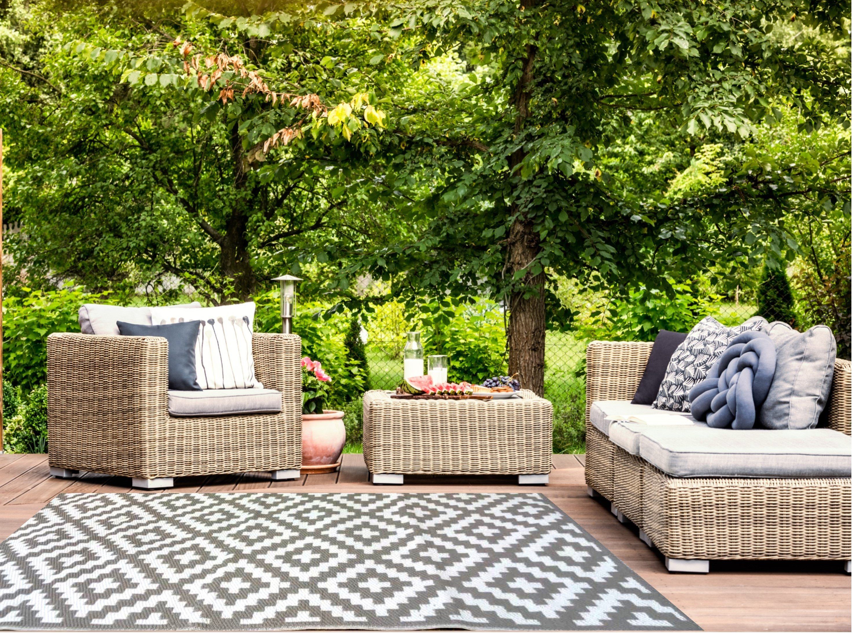 Jet-Line Outdoorteppich Gartenteppich grau 'Austin' 150x240 günstig online kaufen