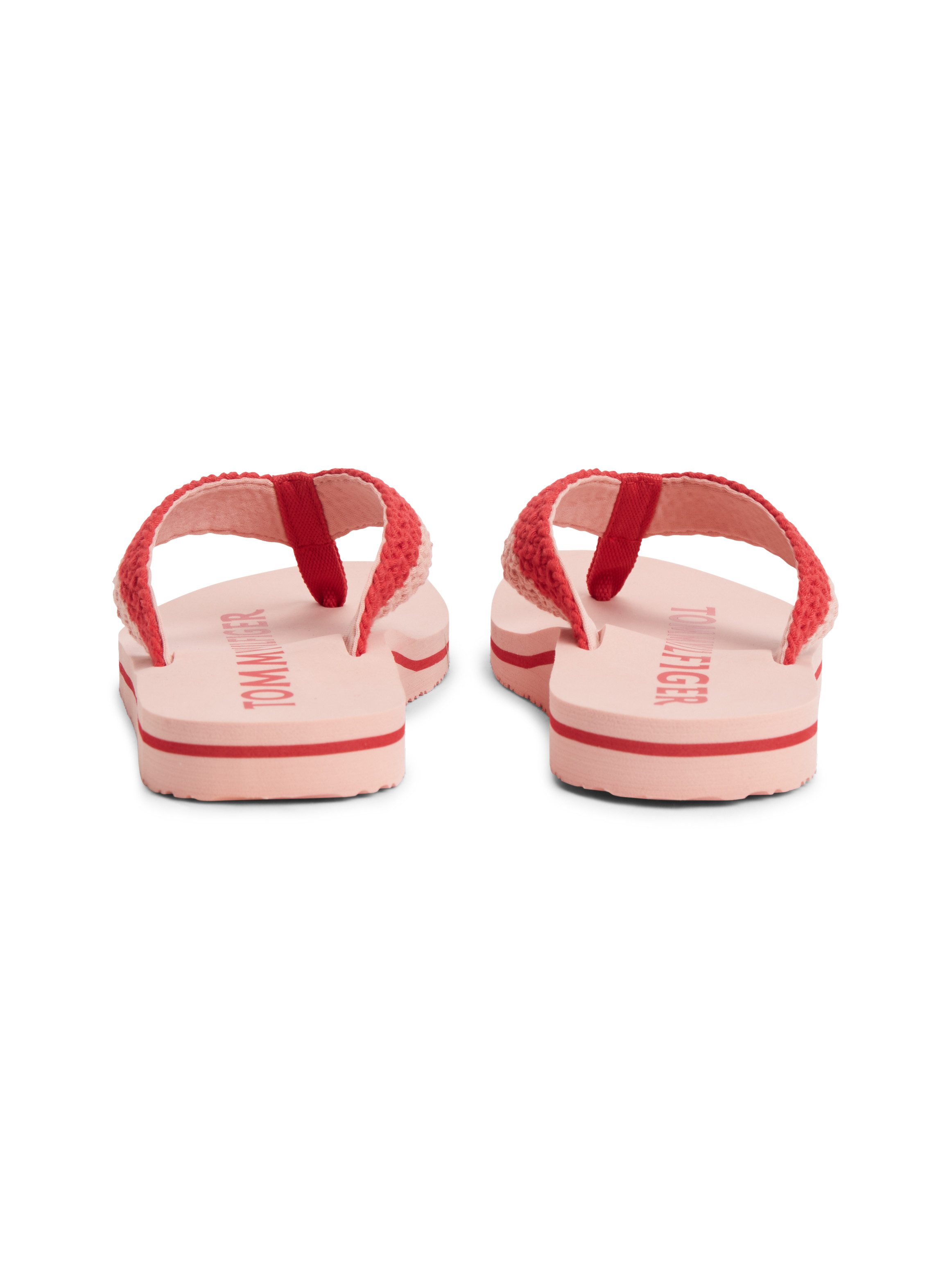 Tommy Hilfiger TH CROCHET SUMMER SANDAL Zehentrenner Dianette, Strandschuh in sommerlicher Häkeloptik