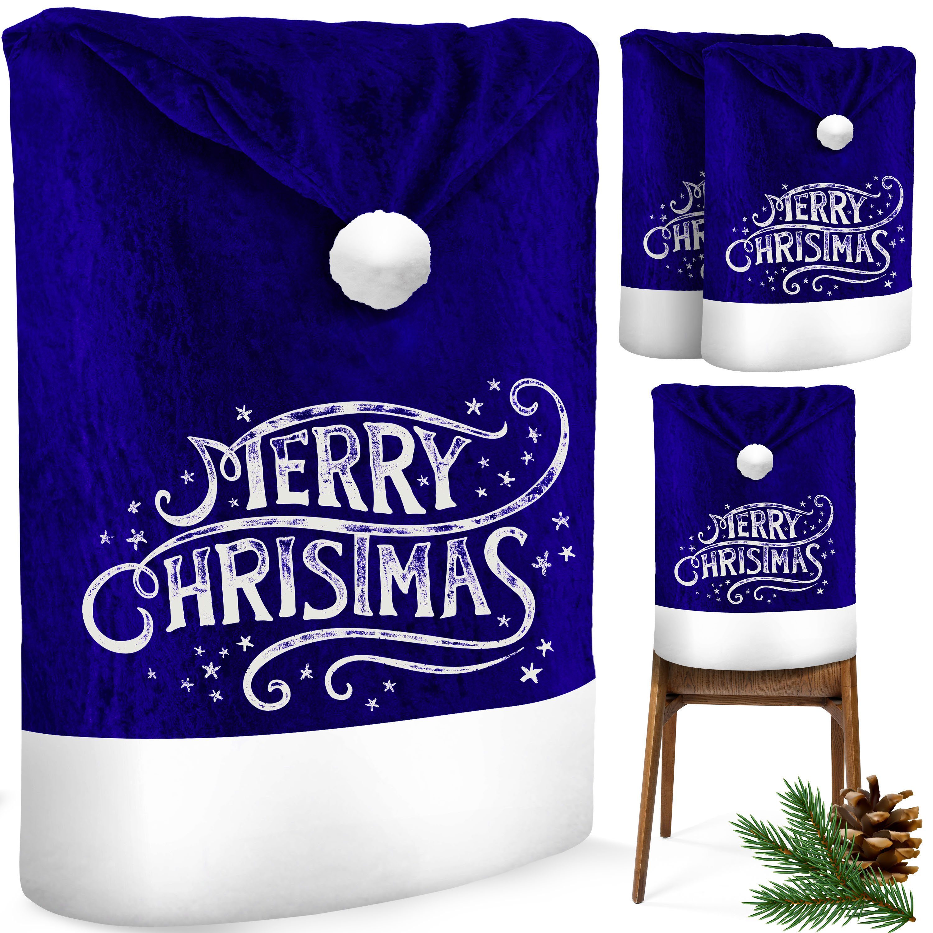 KESSER Weihnachtsfigur, Premium Weihnachtsstuhlüberzug Set Stuhlhussen für Weihnachten