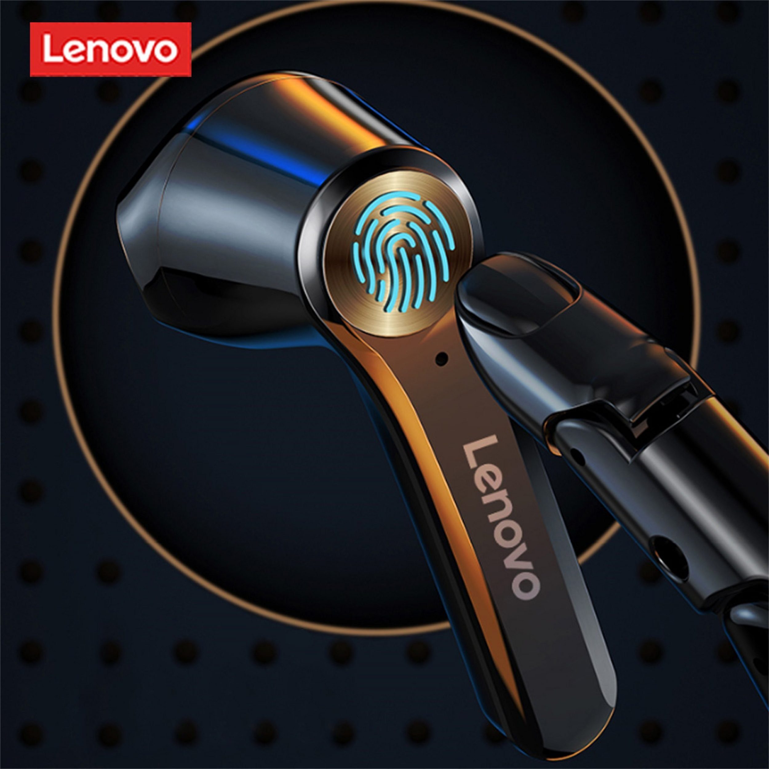 Lenovo QT81 Siri, mAh Stereo-Ohrhörer kabellos, (True Kopfhörer-Ladehülle Schwarz) - 5.0, mit Wireless, Touch-Steuerung Bluetooth-Kopfhörer mit Bluetooth 300